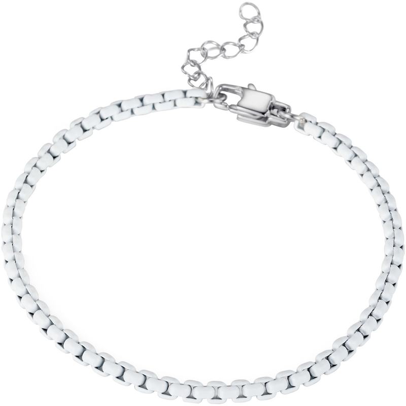 FIRETTI Fußkette »Schmuck Geschenk Edelstahl Fußschmuck Venezianerkette Color« weiß-edelstahlfarben