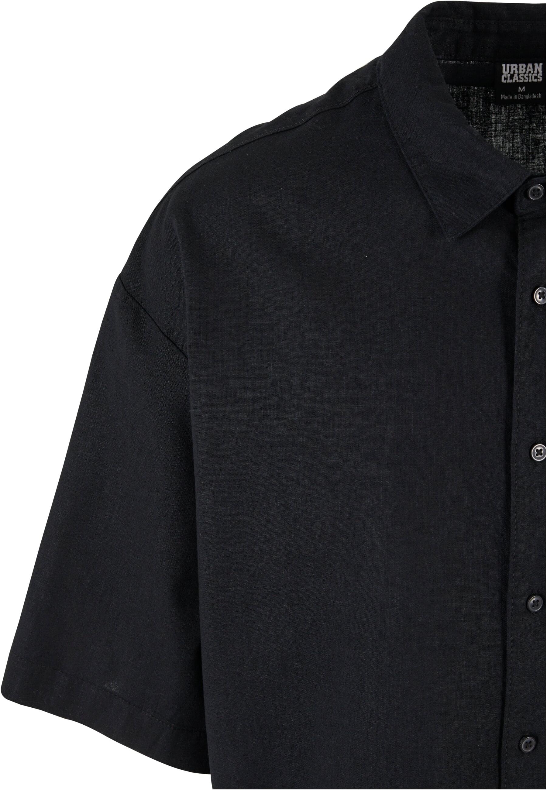 URBAN CLASSICS Langarmhemd »Urban Classics Herren Boxy Cotton Linen Shirt« 1 Stk. tlg.