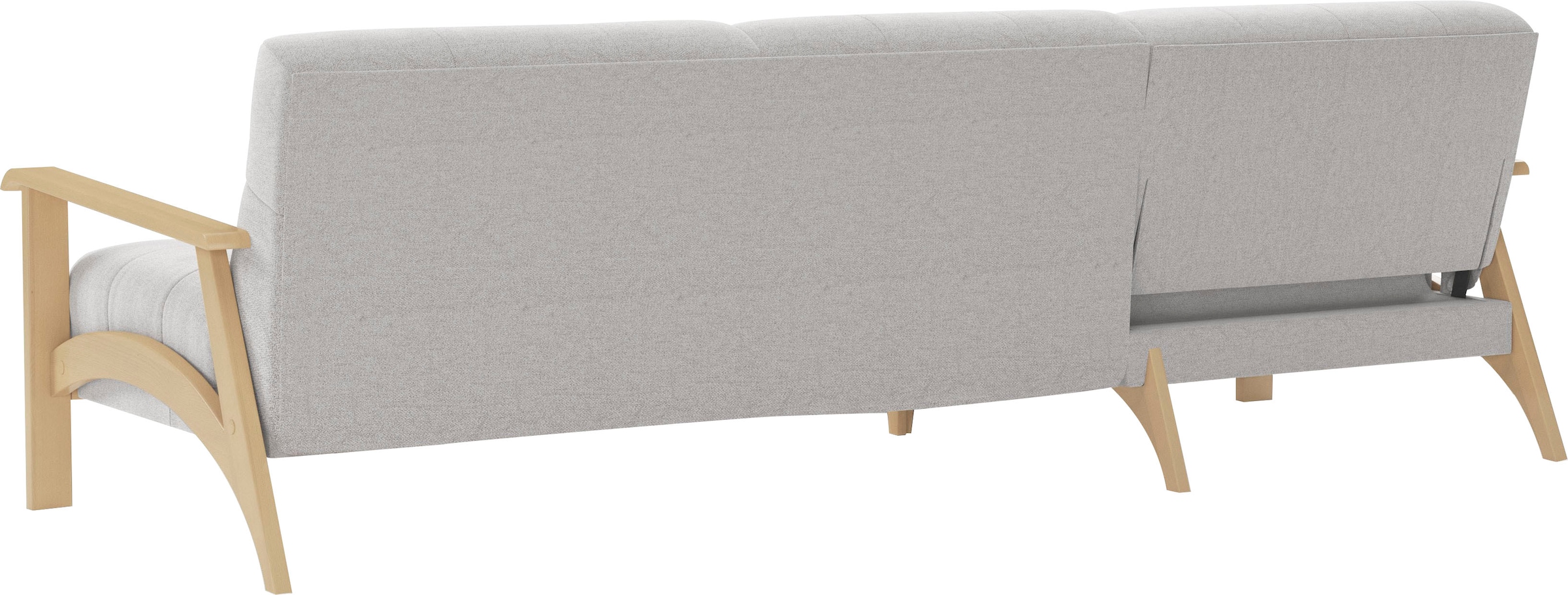 sit&more Ecksofa »Billund L-Form«, Armlehnen aus Buchenholz in natur, verschiedene Bezüge und Farben