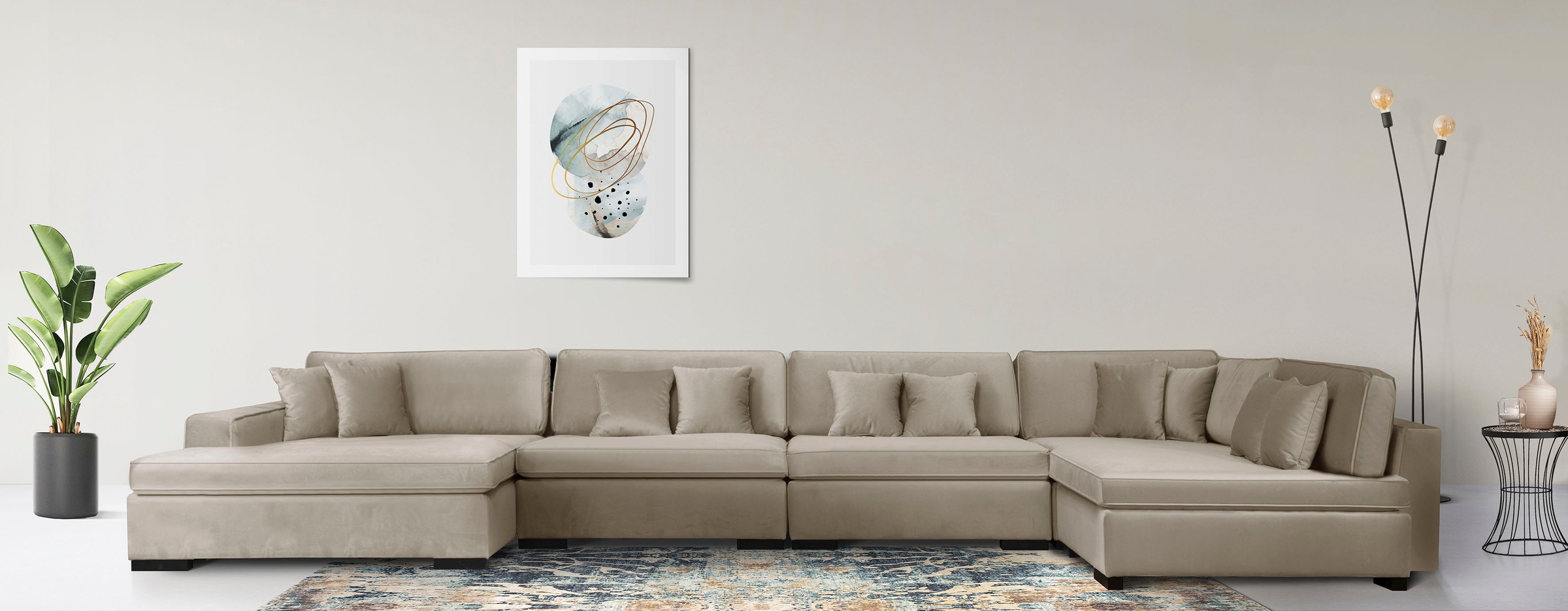 Home affaire Wohnlandschaft »Skara U-Form«, Lounge-Sofa mit Federkernpolste günstig online kaufen