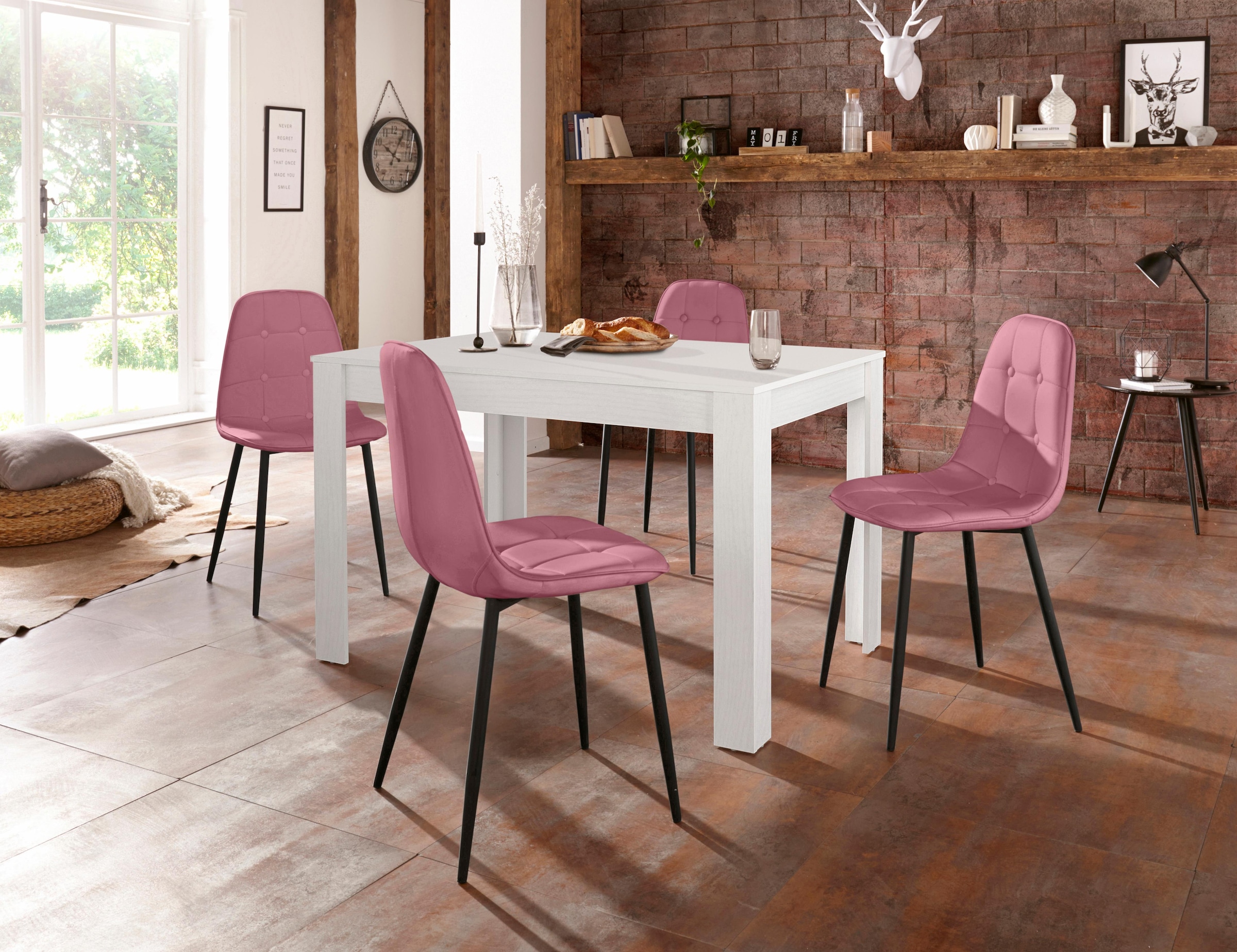 INOSIGN Essgruppe Set, 5 Stk. tlg. mit Esstisch 120 cm breit günstig online kaufen