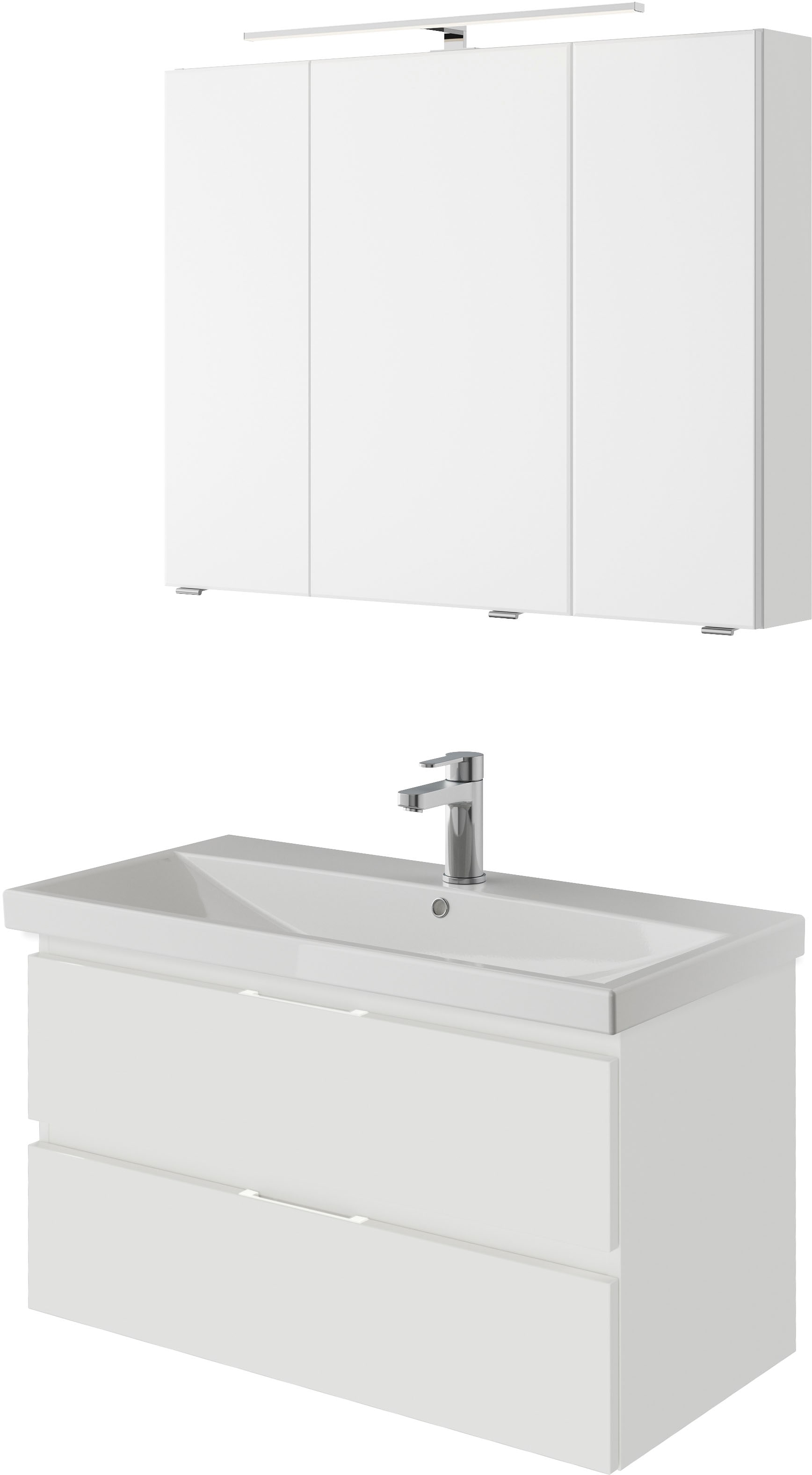 Saphir Badmöbel-Set »Serie 4035 2-teilig, Keramikwaschtisch mit LED-Spiegel günstig online kaufen