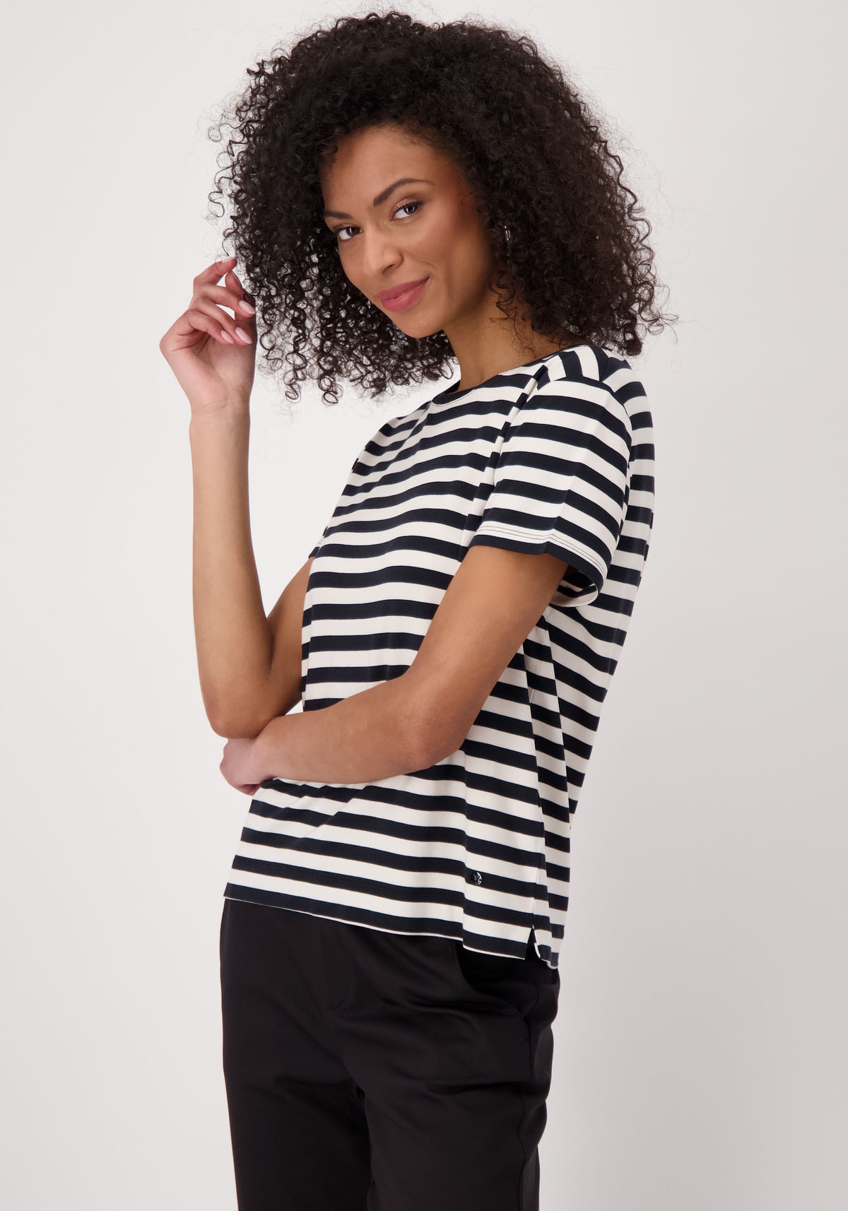Monari T-Shirt »Shirt Ringel«, Mit Rundhalsausschnitt