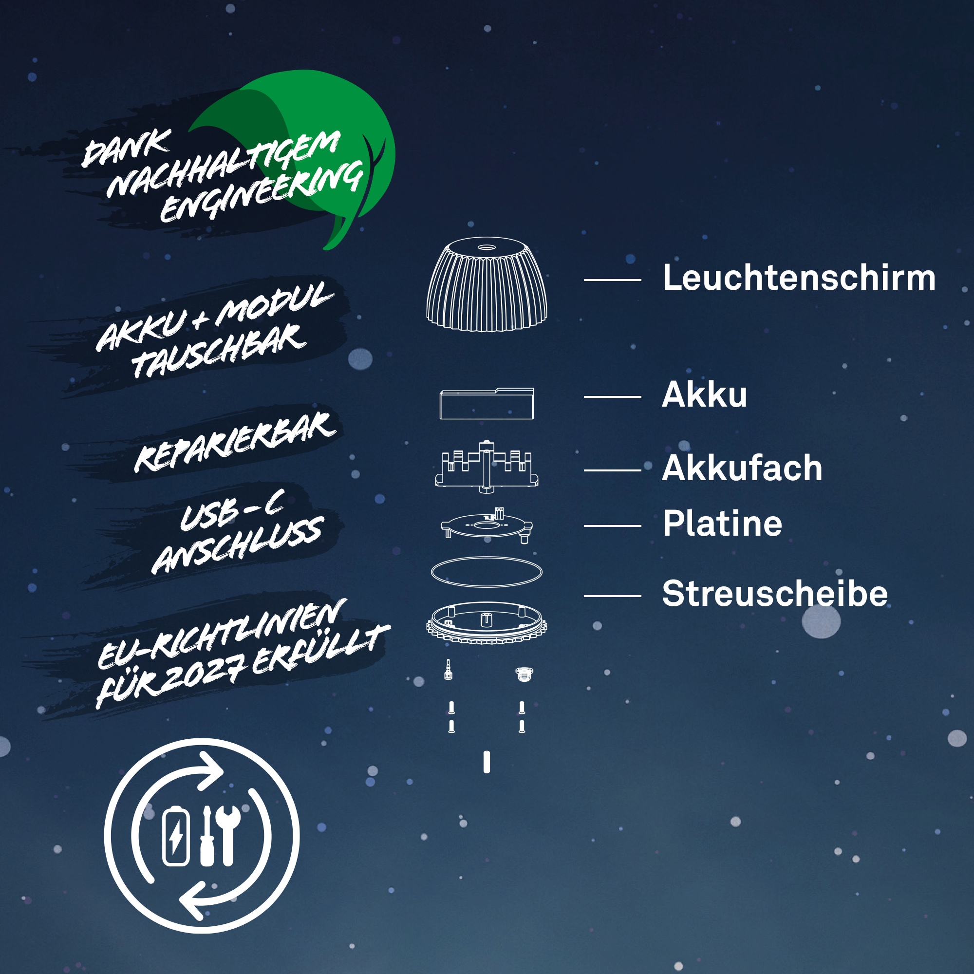 Briloner Leuchten LED Tischleuchte »Akku LED Tischleuchte, mini, weiß«