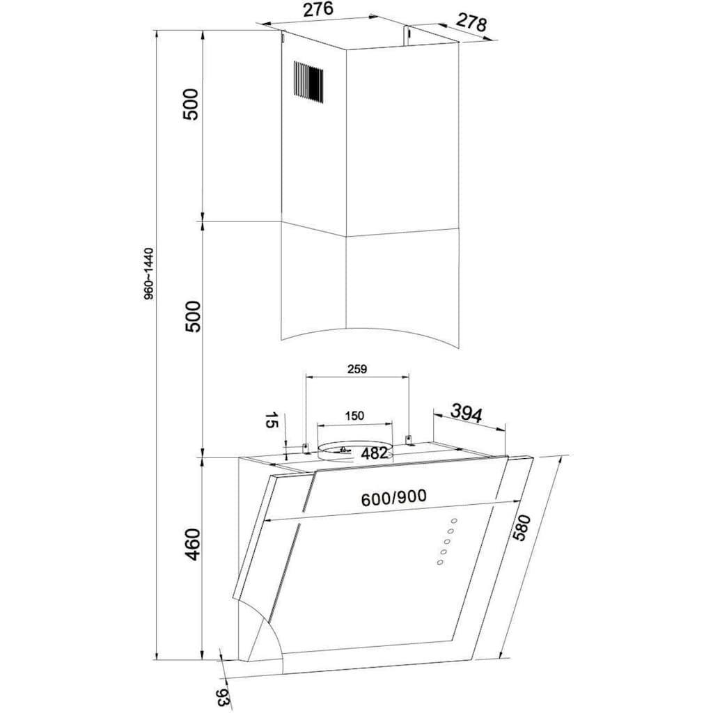 Amica Kopffreihaube »KHF 664 111 E«, LED-Beleuchtung