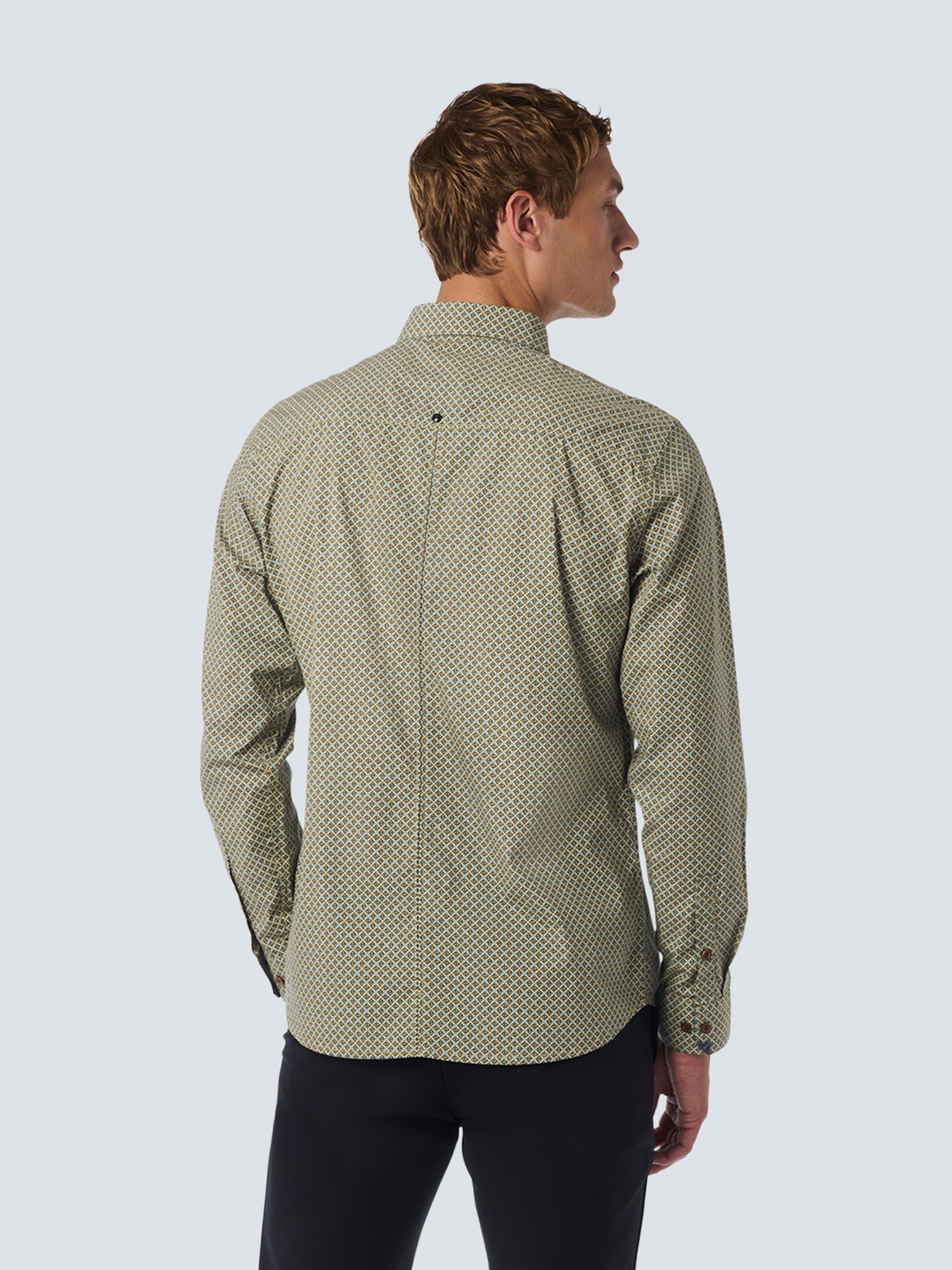 NO EXCESS Langarmhemd »No Excess Stilvolles Winterhemd mit dynamischem Allover-Muster«