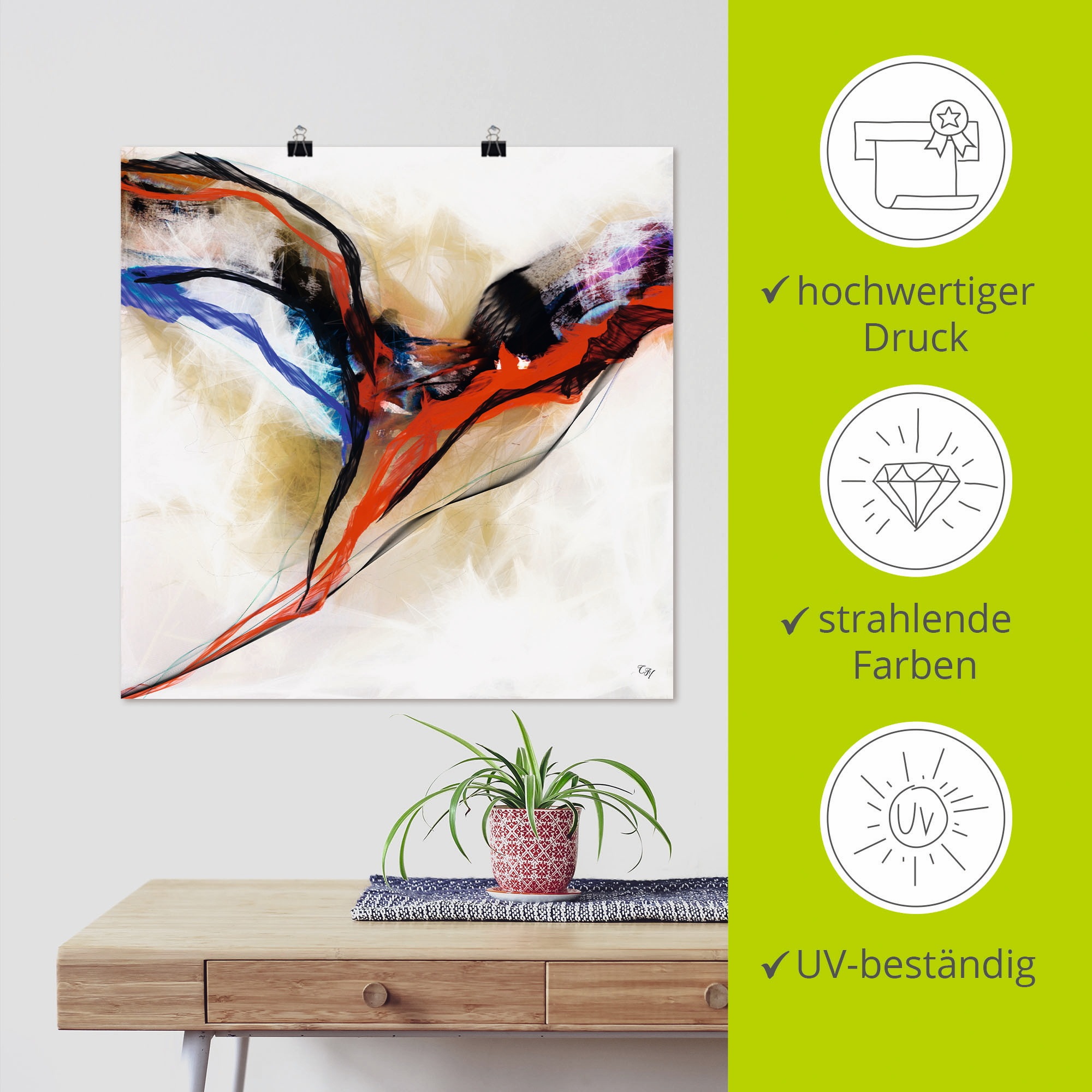 Artland Wandbild »Engel - abstrakt I«, Muster, (1 St.), als Alubild, Outdoorbild, Poster in verschied. Größen