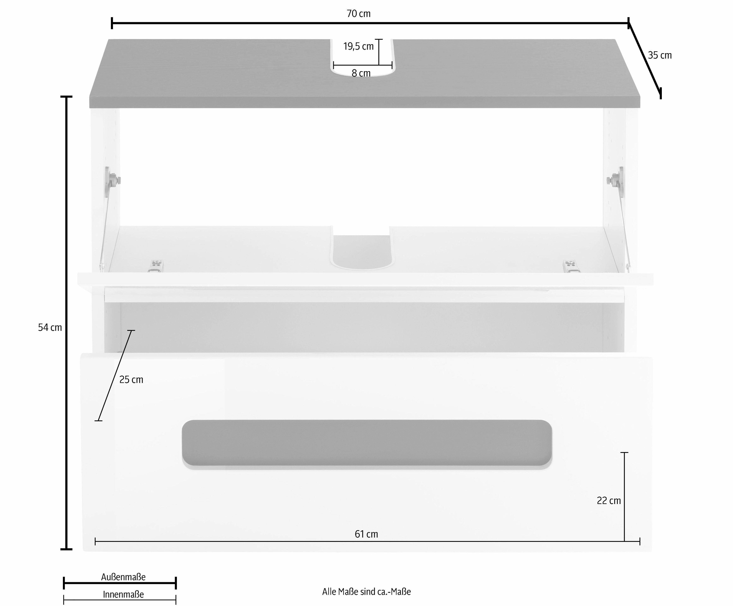 HELD MÖBEL Waschbeckenunterschrank »Derby«, Breite 70 cm