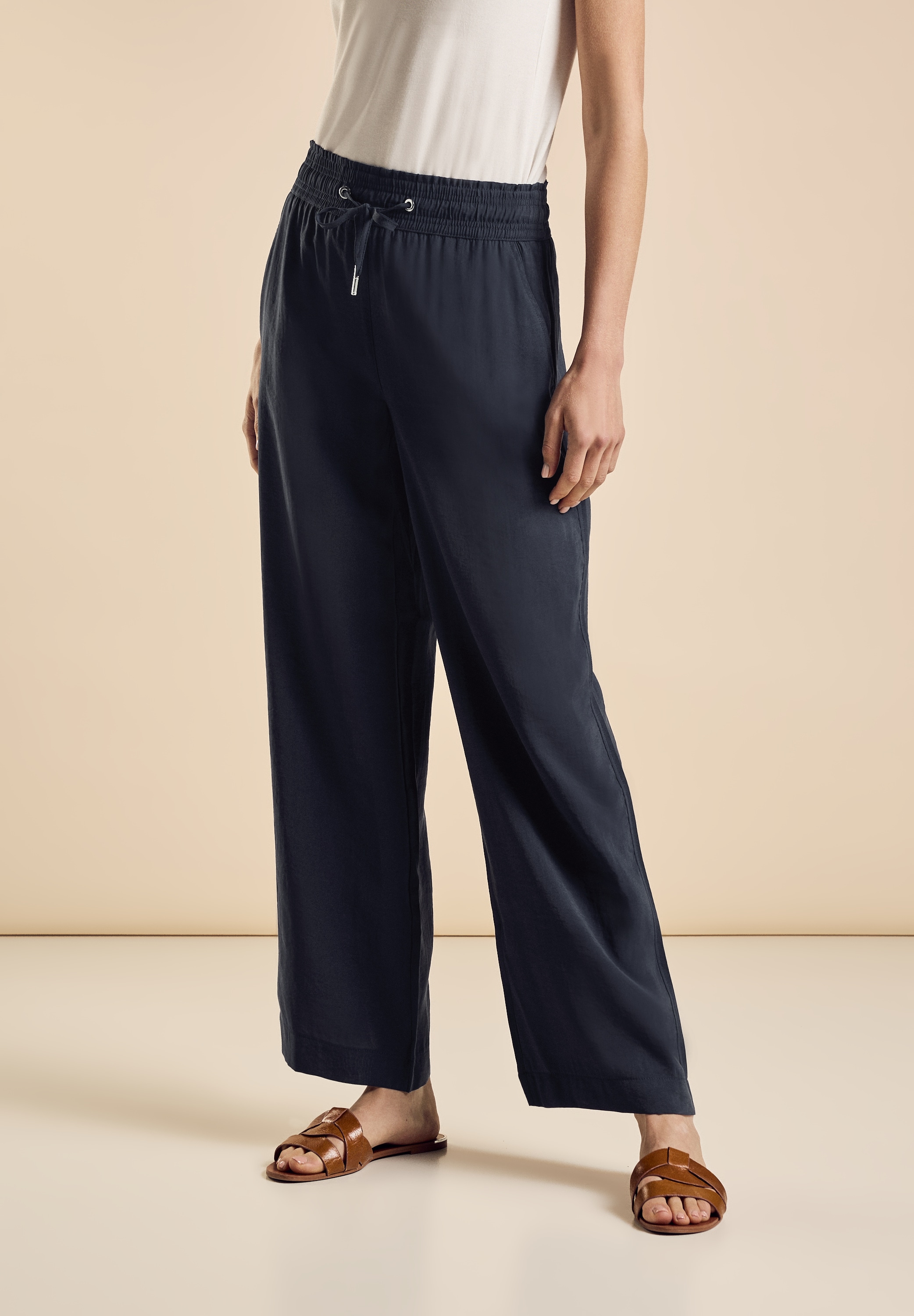 STREET ONE Stoffhose, Sommerhose mit Kordelzug