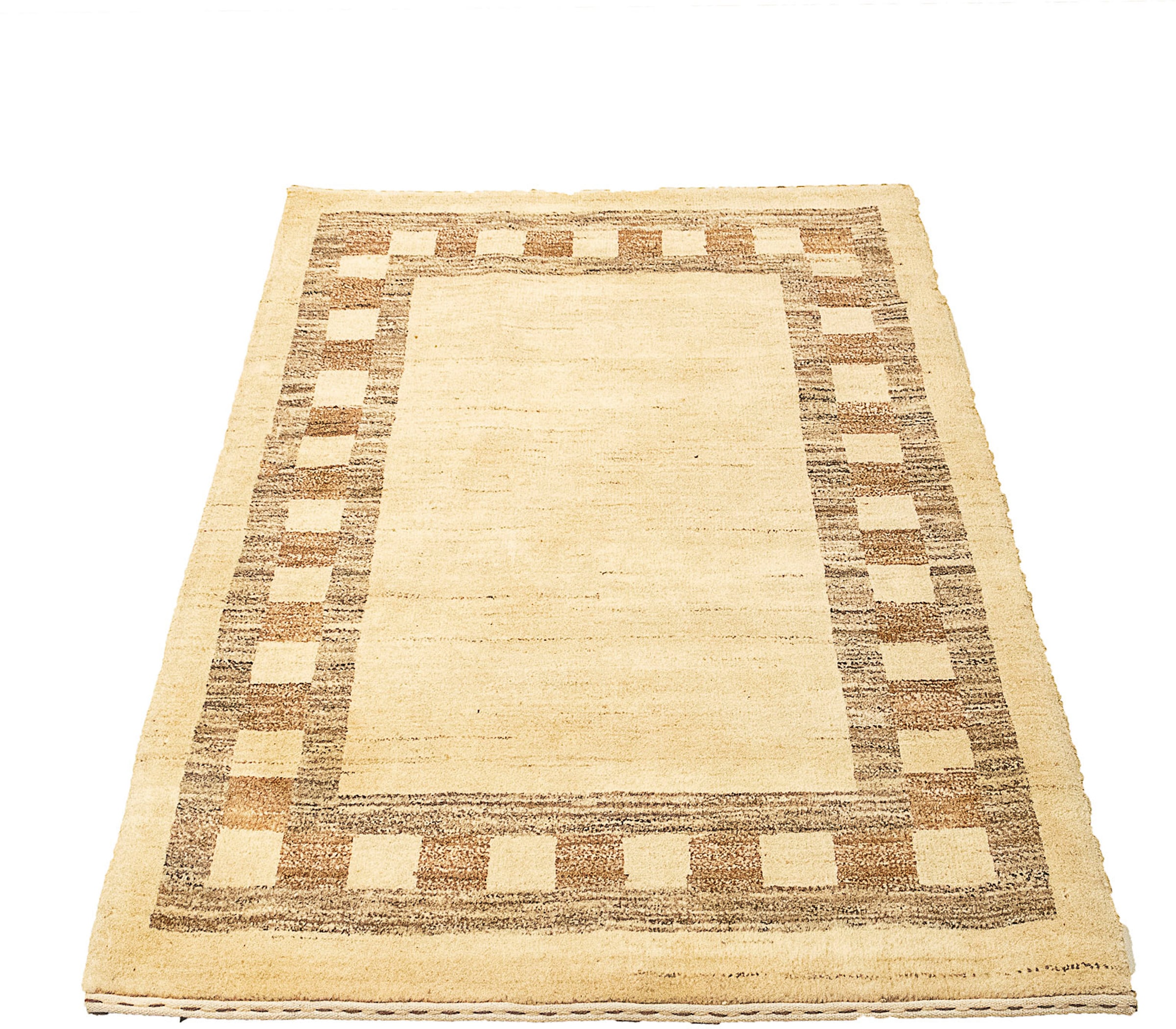 morgenland Wollteppich »Gabbeh - Indus - 123 x 80 cm - beige«, rechteckig, günstig online kaufen