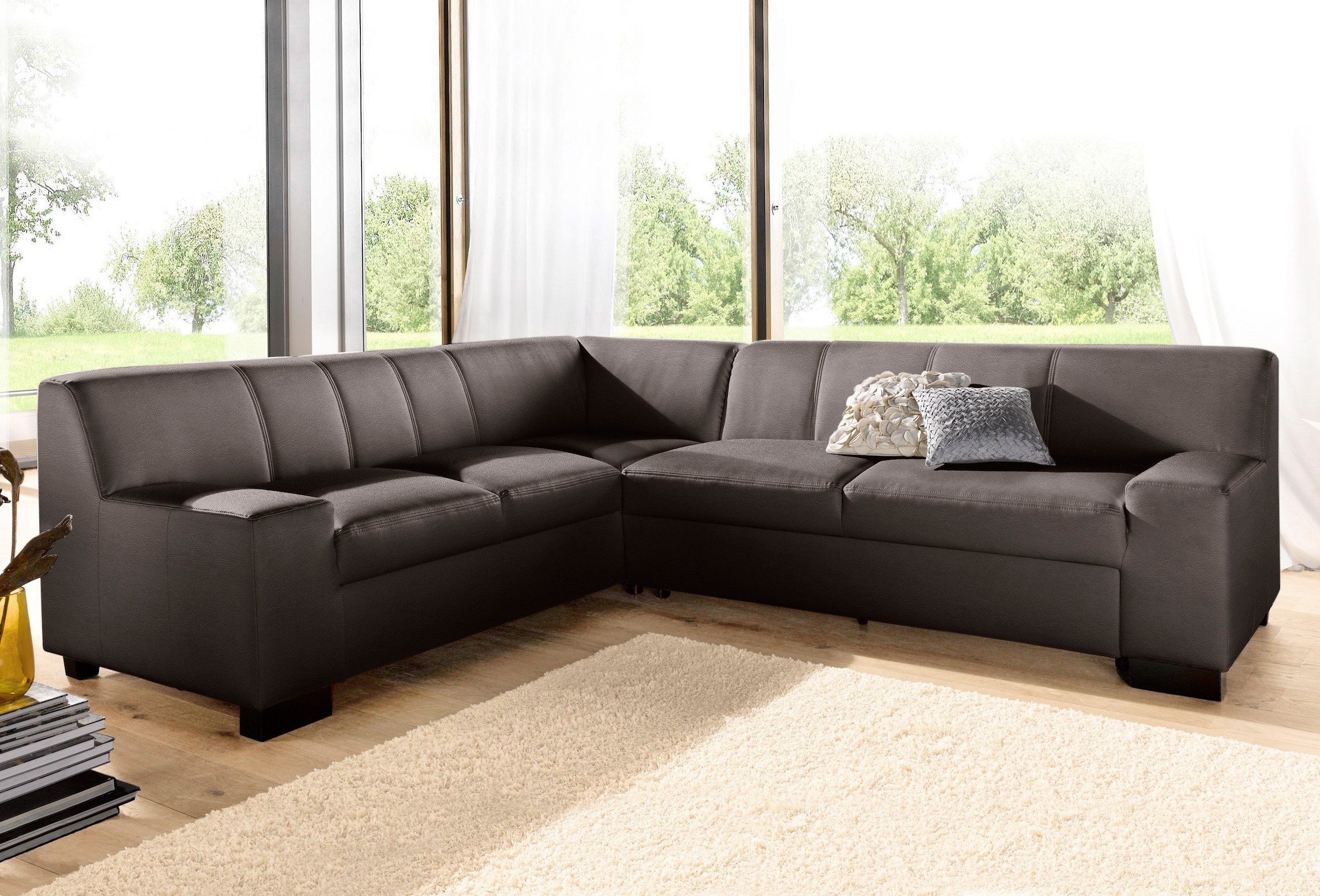DOMO collection Ecksofa »Norma Top, elegant und modern, flache Armlehnen, L günstig online kaufen