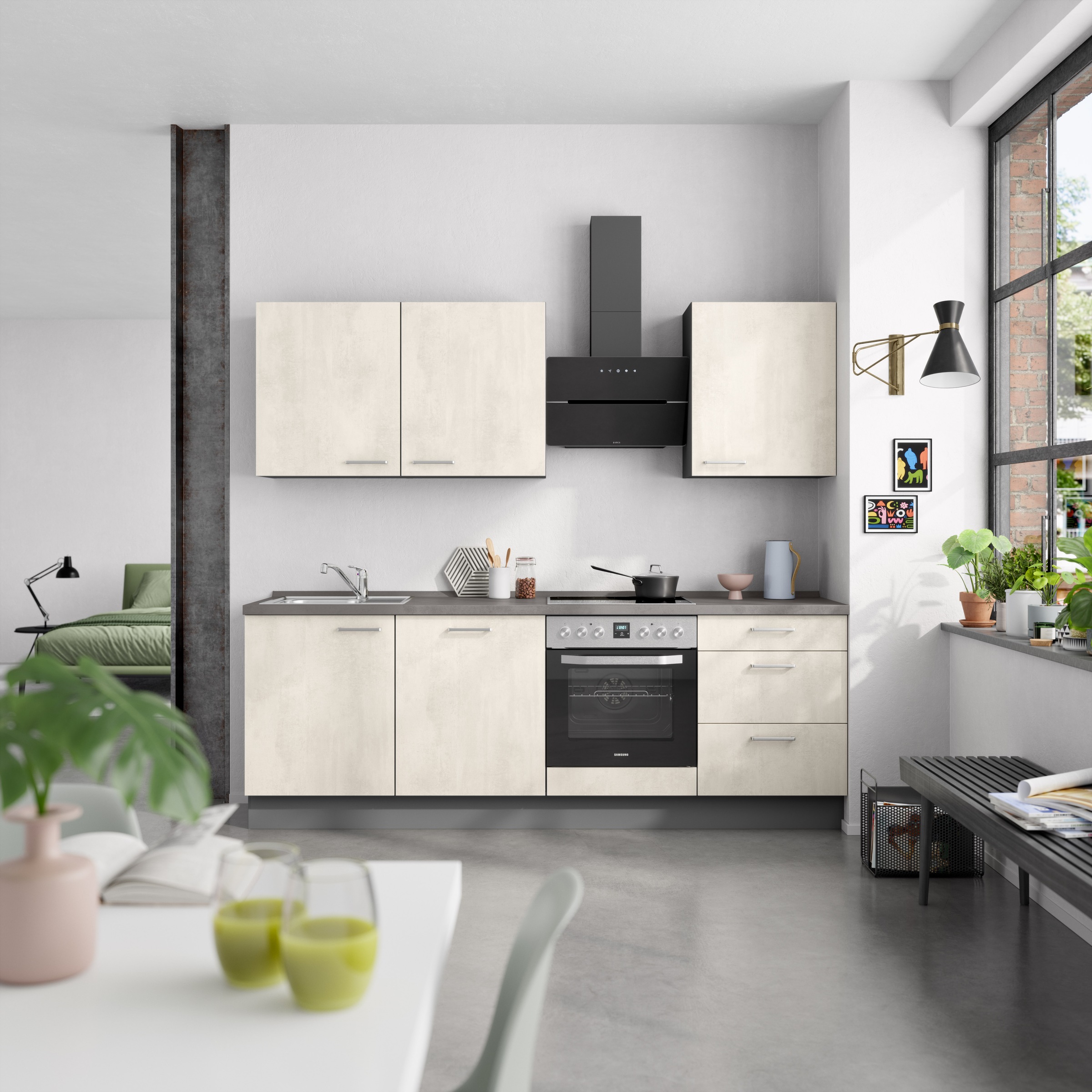 nobilia® Küchenzeile »"Riva II"«, vormontiert, Ausrichtung wählbar, Breite 240 cm, wahlw. mit E-Geräten
