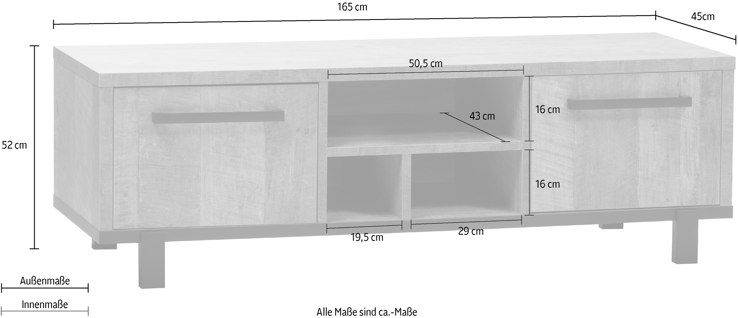 OMG Design TV-Schrank »Malaga Lowboard«, in zwei Breiten
