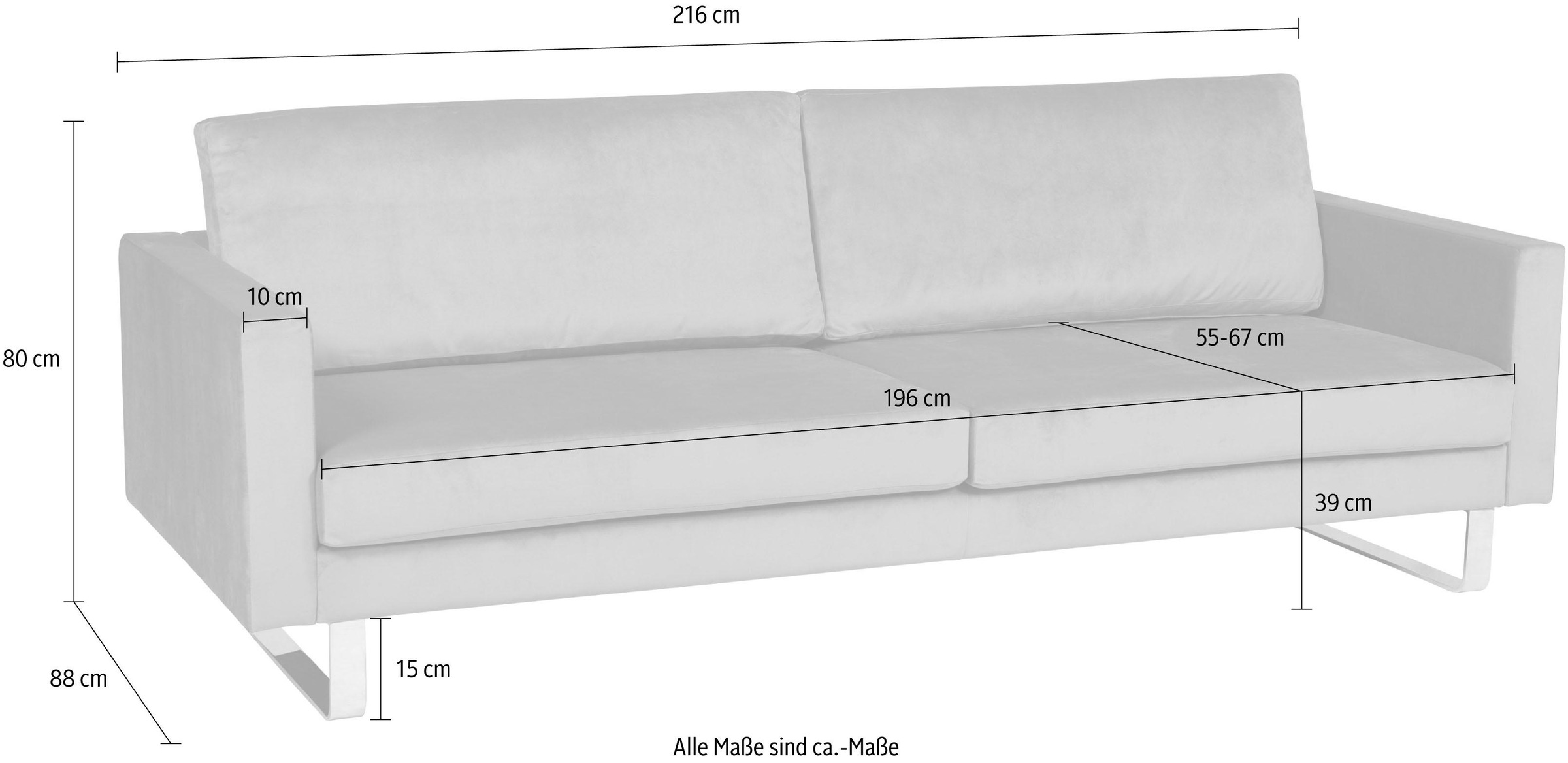 Alte Gerberei 3-Sitzer »Velina«, mit Metallkufen