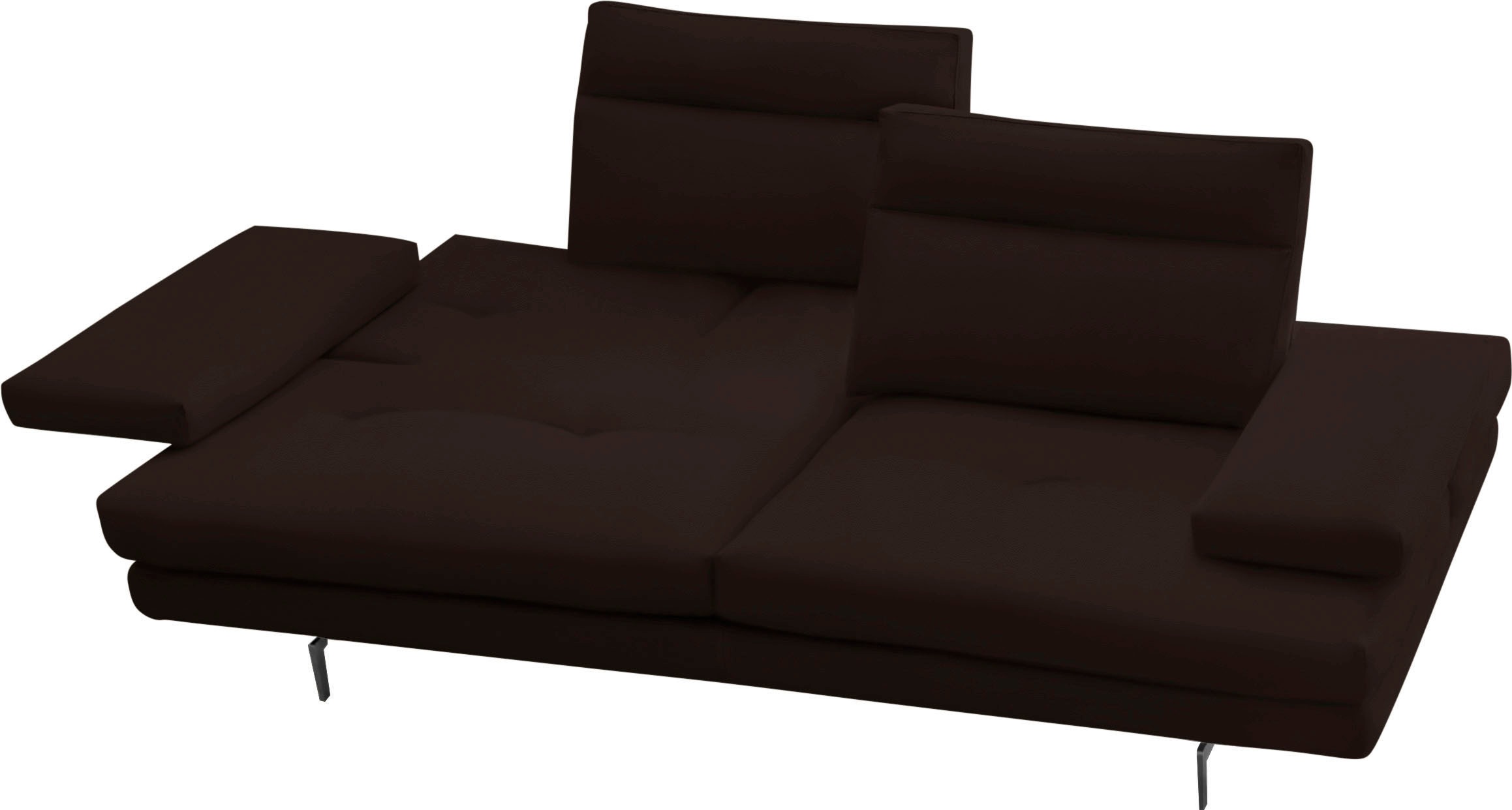 CALIA ITALIA 3-Sitzer »Toby Wing, Designsofa, hochwertige Verarbeitungsdetails, bequem«, inkl. Sitztiefenverstellung und Armteilfunktion, Füße in Schwarz matt