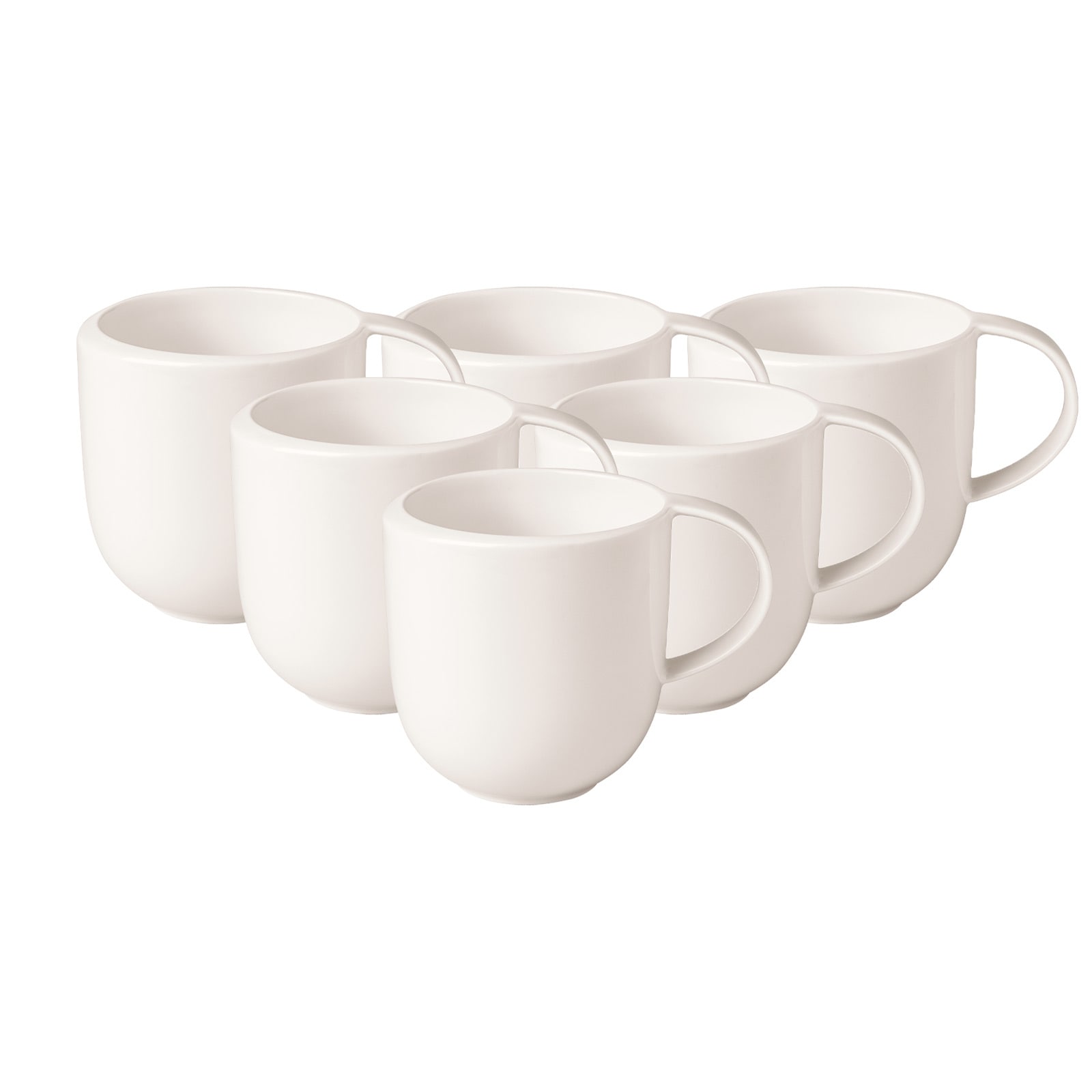 Villeroy & Boch Becher »Becher mit Henkel NewMoon 390 ml 6er Set weiß« günstig online kaufen