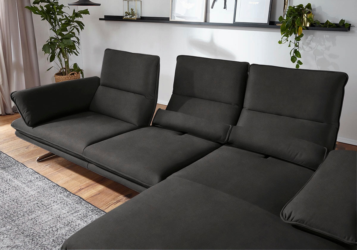 W.SCHILLIG Ecksofa »broadway, Designsofa mit tollem Sitzkomfort, L-Form«, Sitztiefenverstellung, Kopfteil- & Seitenteilverstellung, Breite 291cm