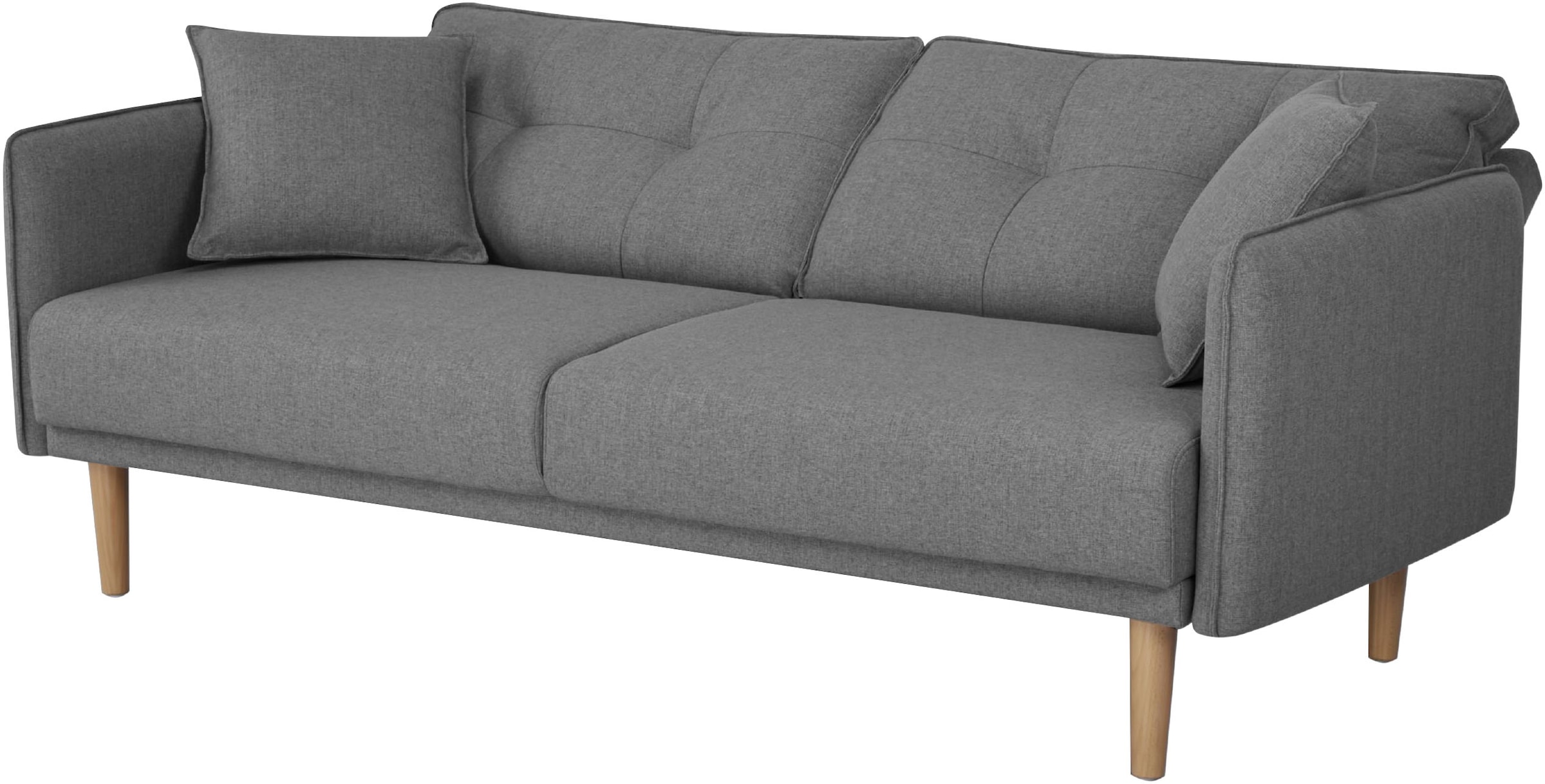Home affaire Schlafsofa »SORENITY, 196 cm, 3-Sitzer, verstellbare Rückenlehne« Klappmechanismus, feiner Webstoff, natürliche Farben