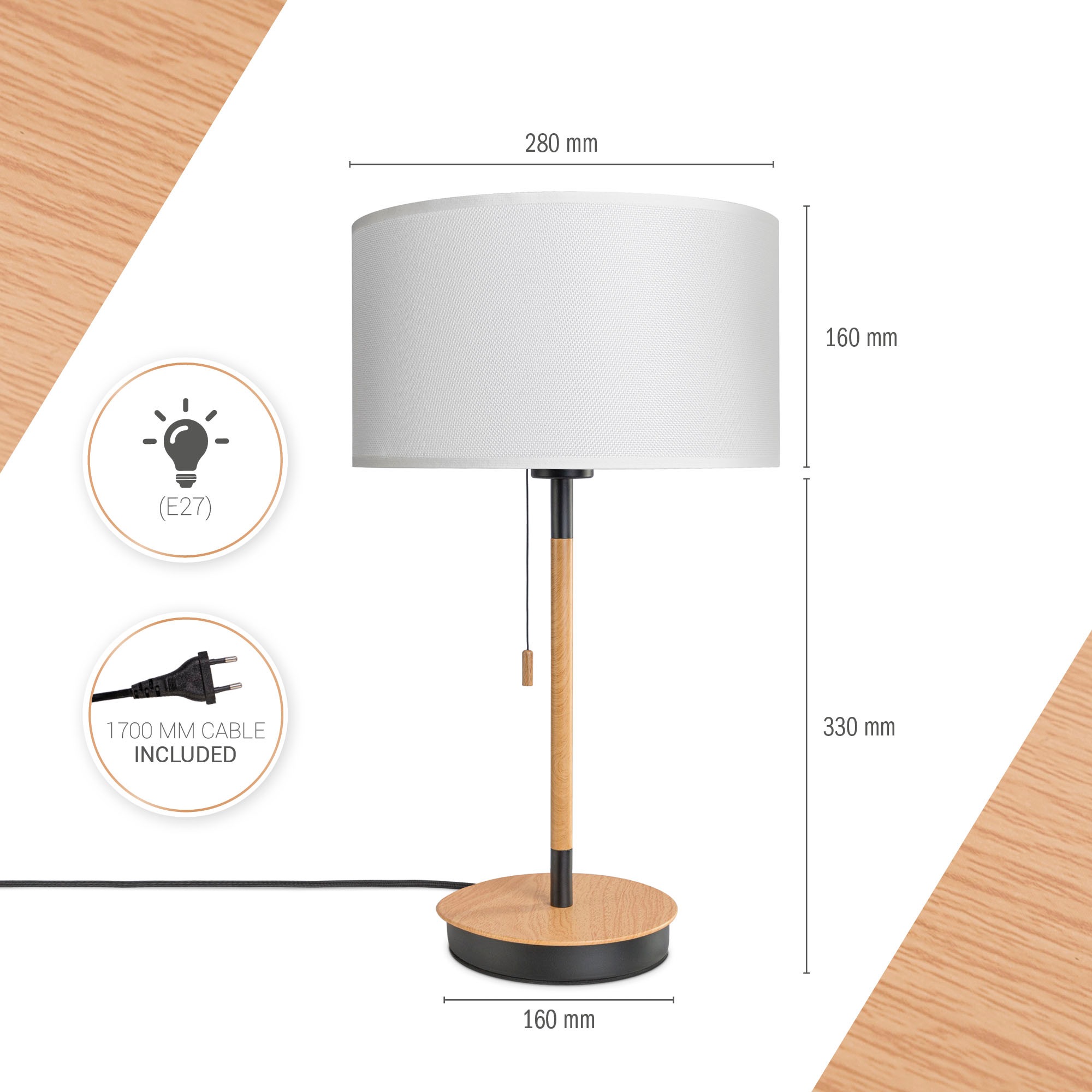 Paco Home Tischleuchte »EKO CANVAS UNI COLOR«, Leuchtmittel E27   ohne Leuc günstig online kaufen
