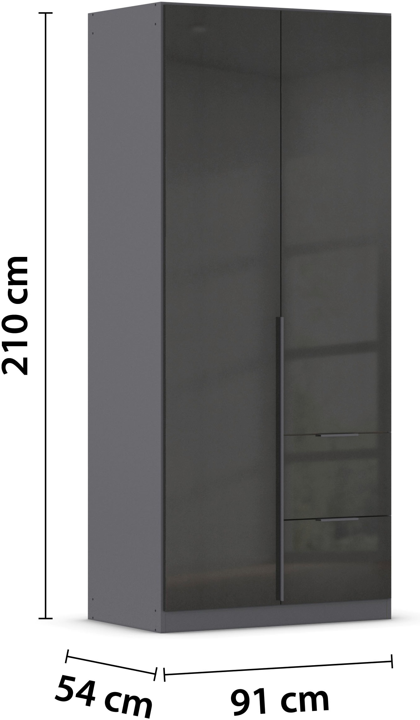 rauch Drehtürenschrank »Kleiderschrank Schrank Garderobe AGORDO mit Dekor- oder Hochglanzfront«, (in zwei Griff-Farben mit Dekor- oder Hochglanzfront), mit Außenschubkästen, in 6 Breiten und 2 Höhen MADE IN GERMANY