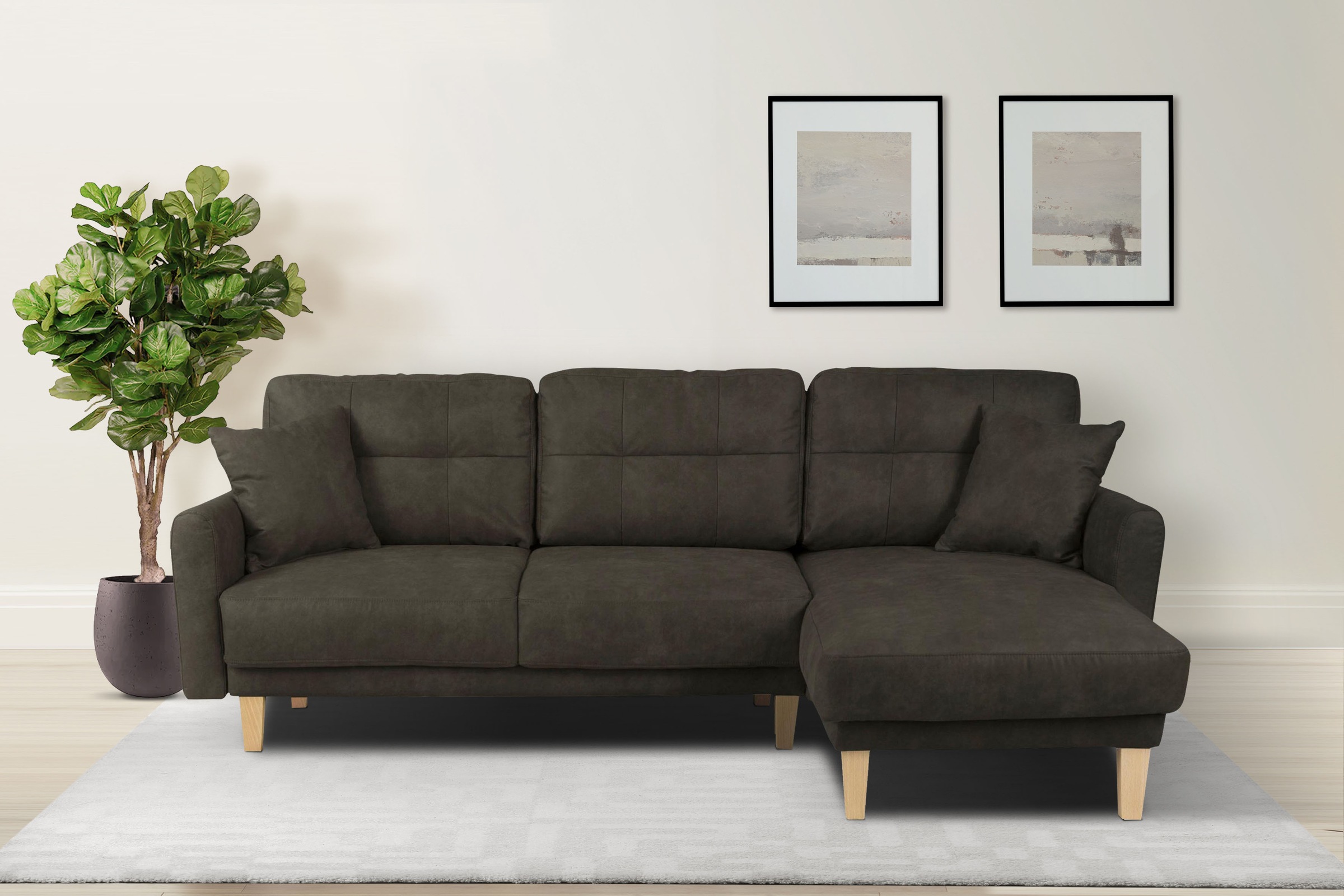 Home affaire Ecksofa »TRIPLO optionale Schlafsofa mit Bettkasten, Maße B/T/ günstig online kaufen
