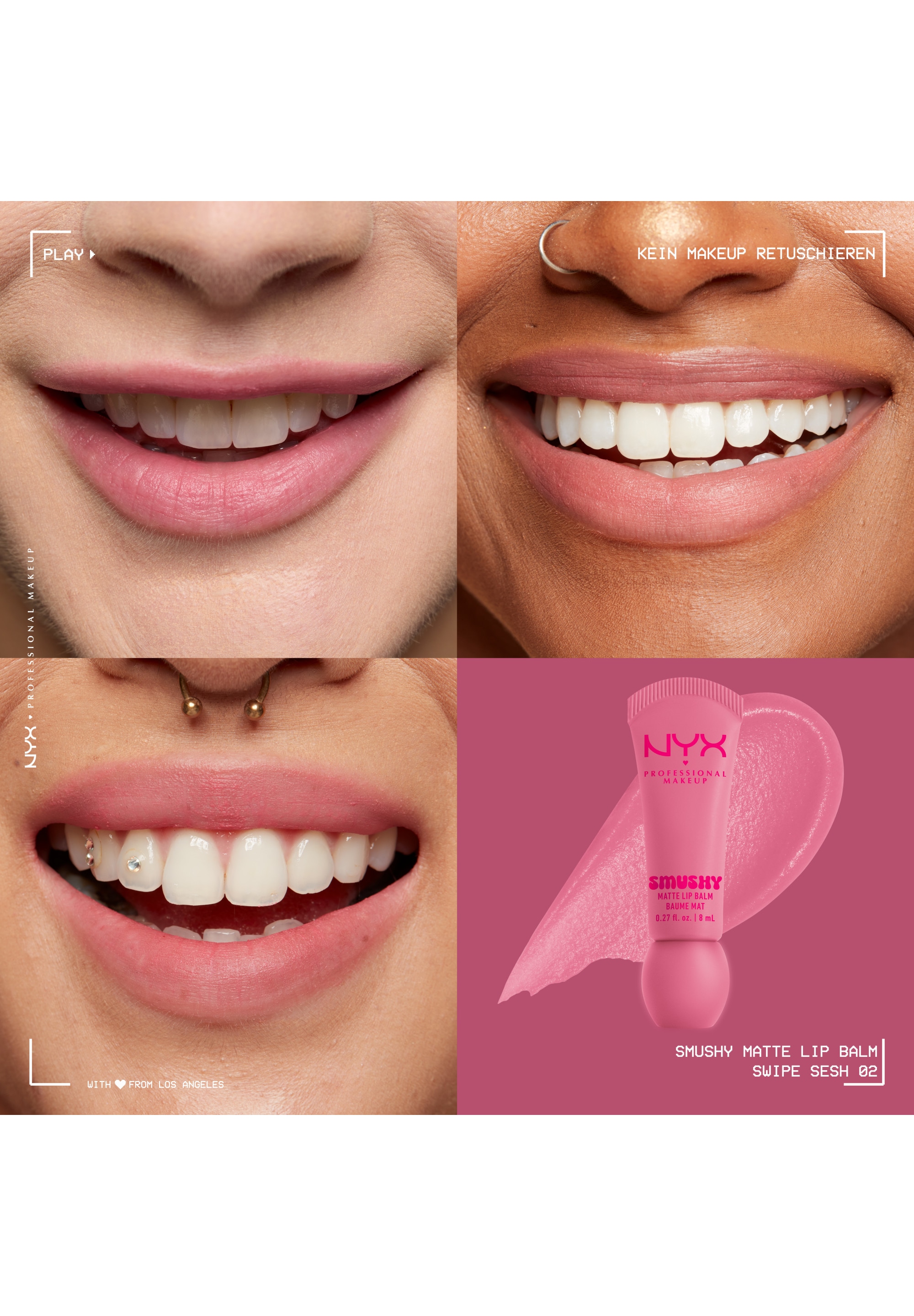 NYX PROFESSIONAL MAKEUP Lippenbalsam »SMUSHY MATTE LIP BALM« jeder der Farbtöne hat einen einzigartigen, süßen Duft