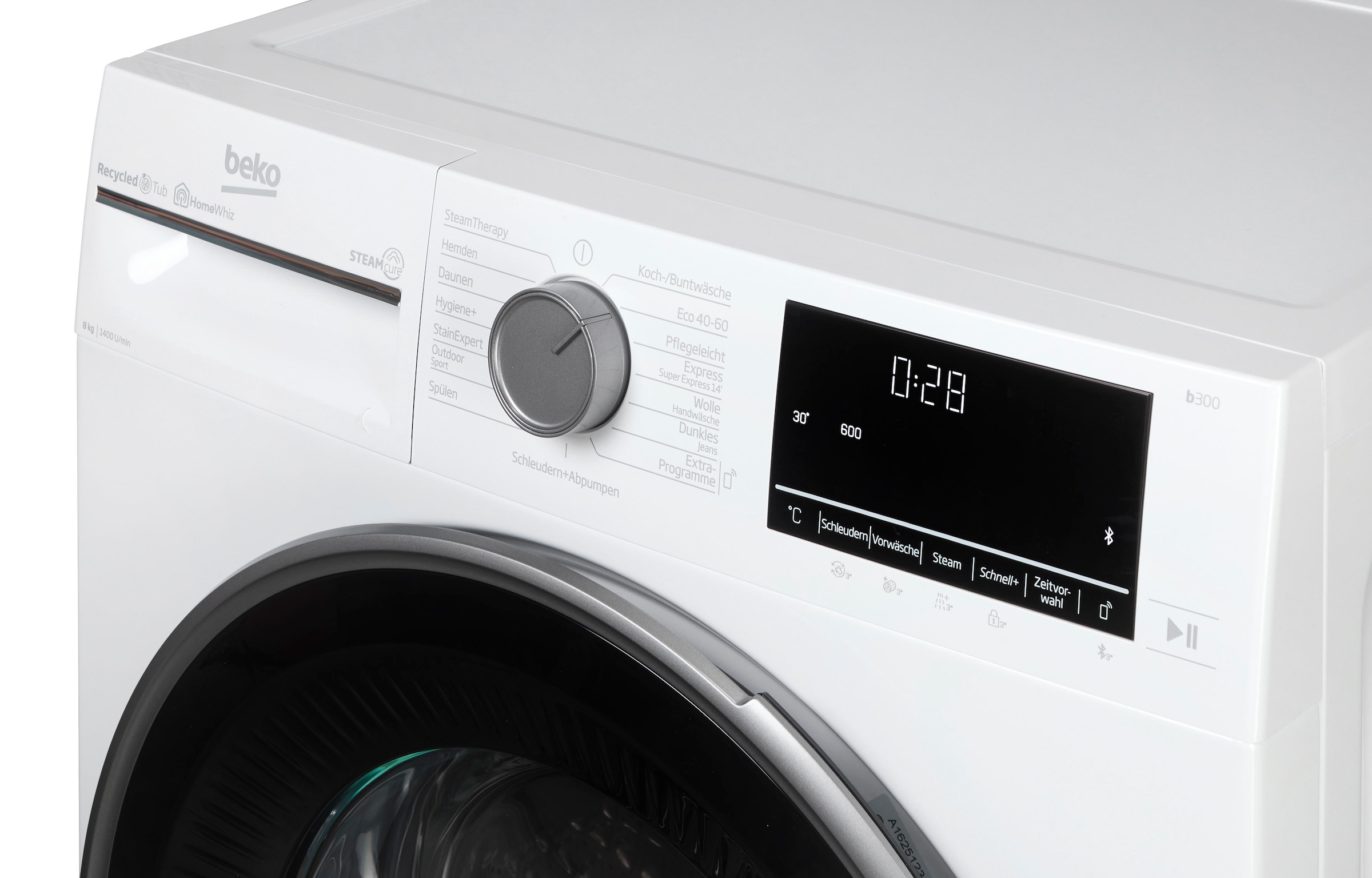 BEKO Waschmaschine b300 »B3WFU58415W1«, 8 kg, 1400 U/min, SteamCure - 99% allergenfrei