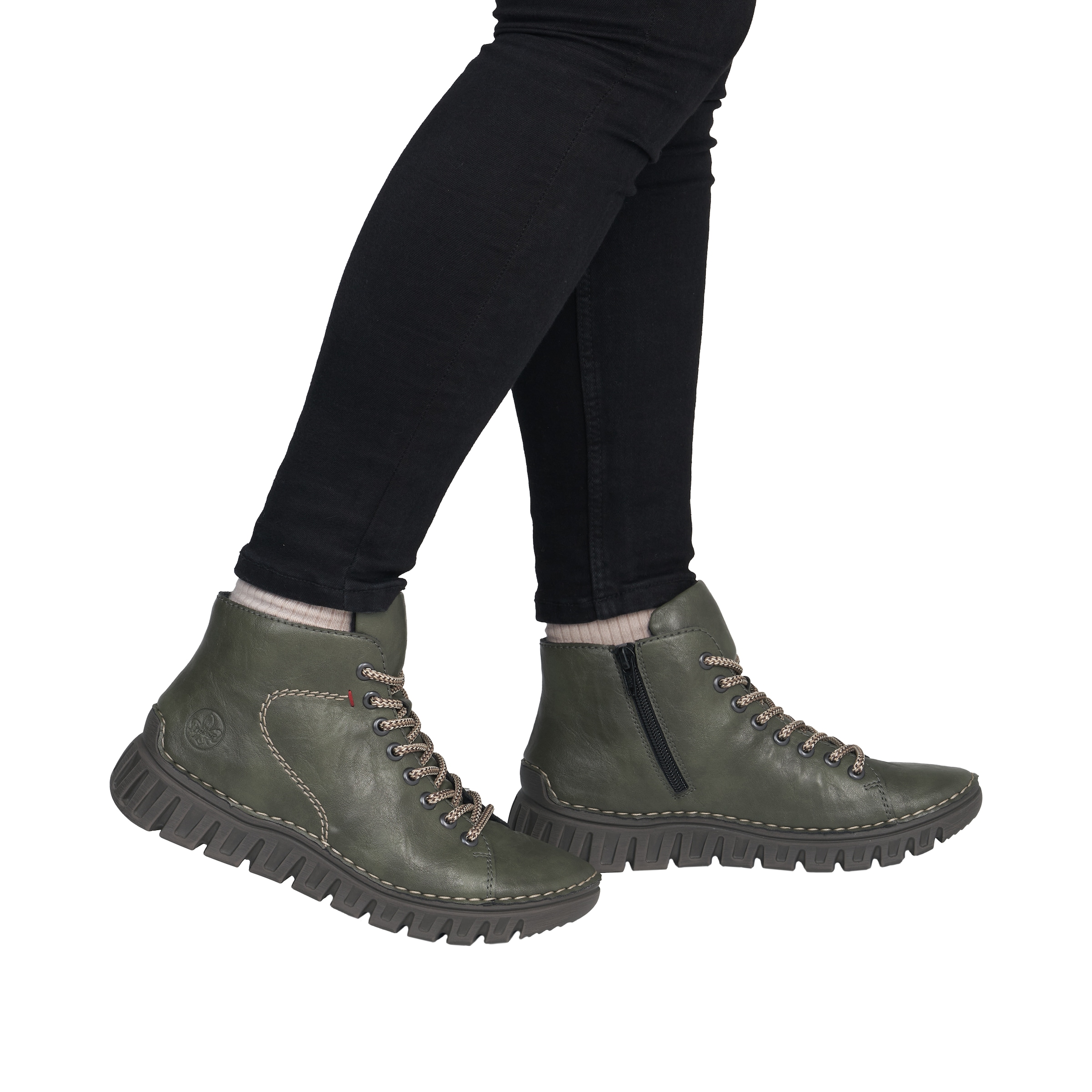 Rieker Schnürboots  Casual-Boots, Stiefelette, Plateauboots mit Kontrastnähten