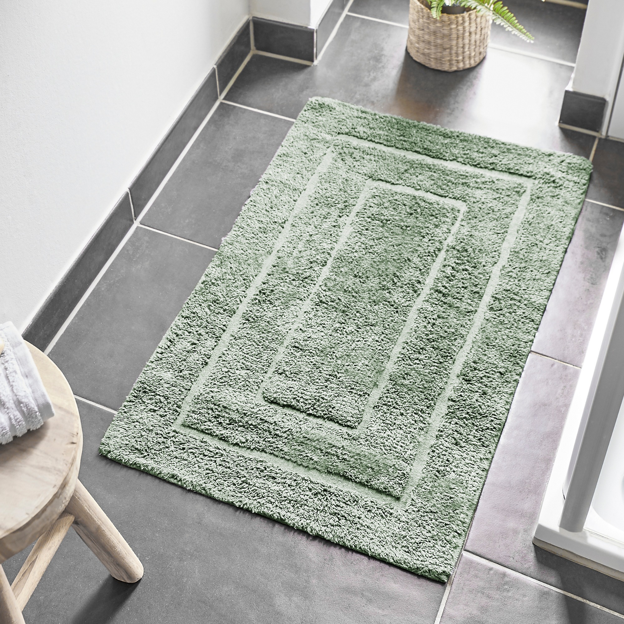 Andiamo Badematte »Havanna, 50x80 cm«, fußbodenheizungsgeeignet-schnell trocknend, Badteppich, Uni Farben, Hoch-Tief Effekt, verschiedene Designs