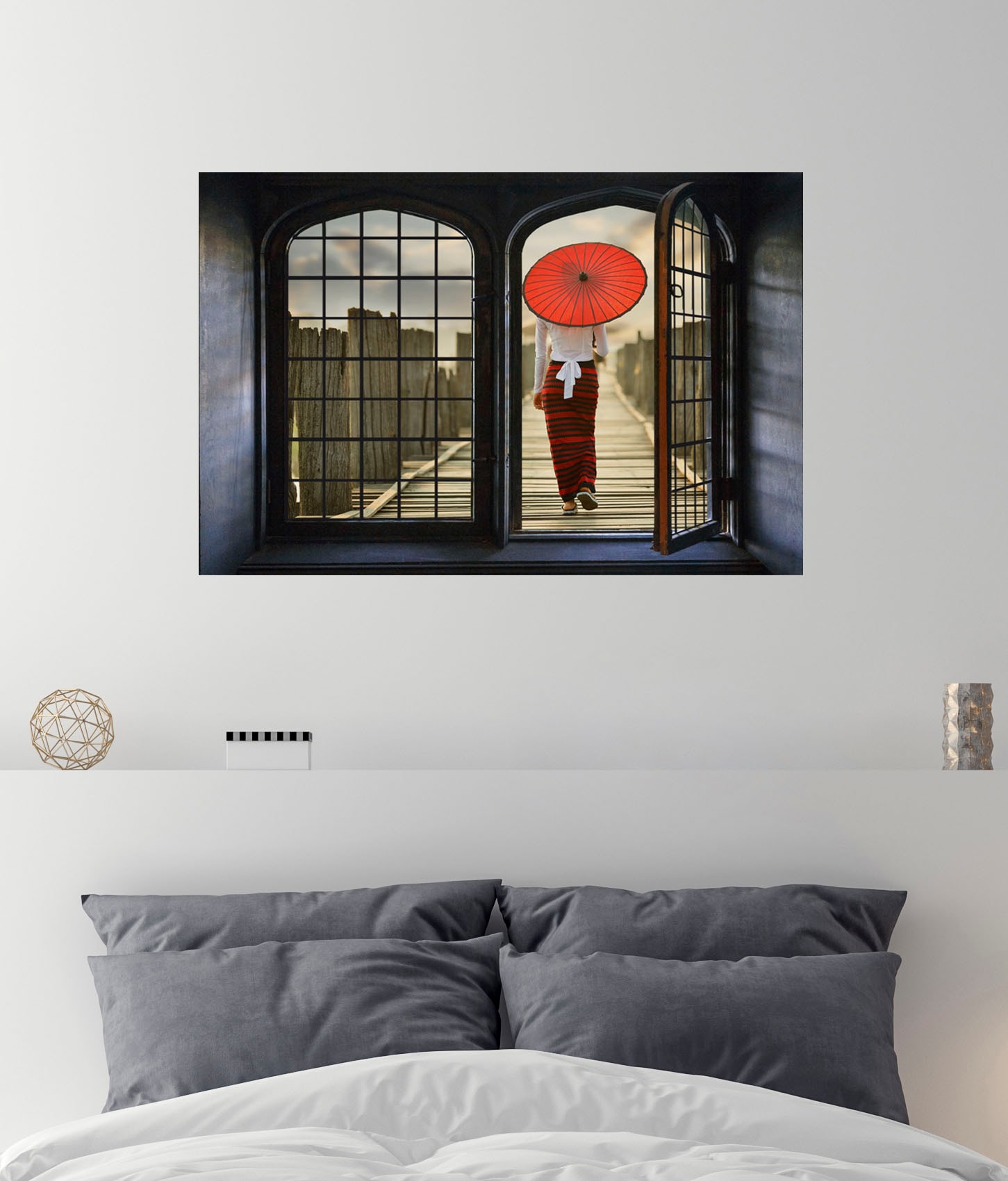 queence Wandsticker »Steg«, Wandsticker, Wandbild, selbstklebend, 3D, Fenster