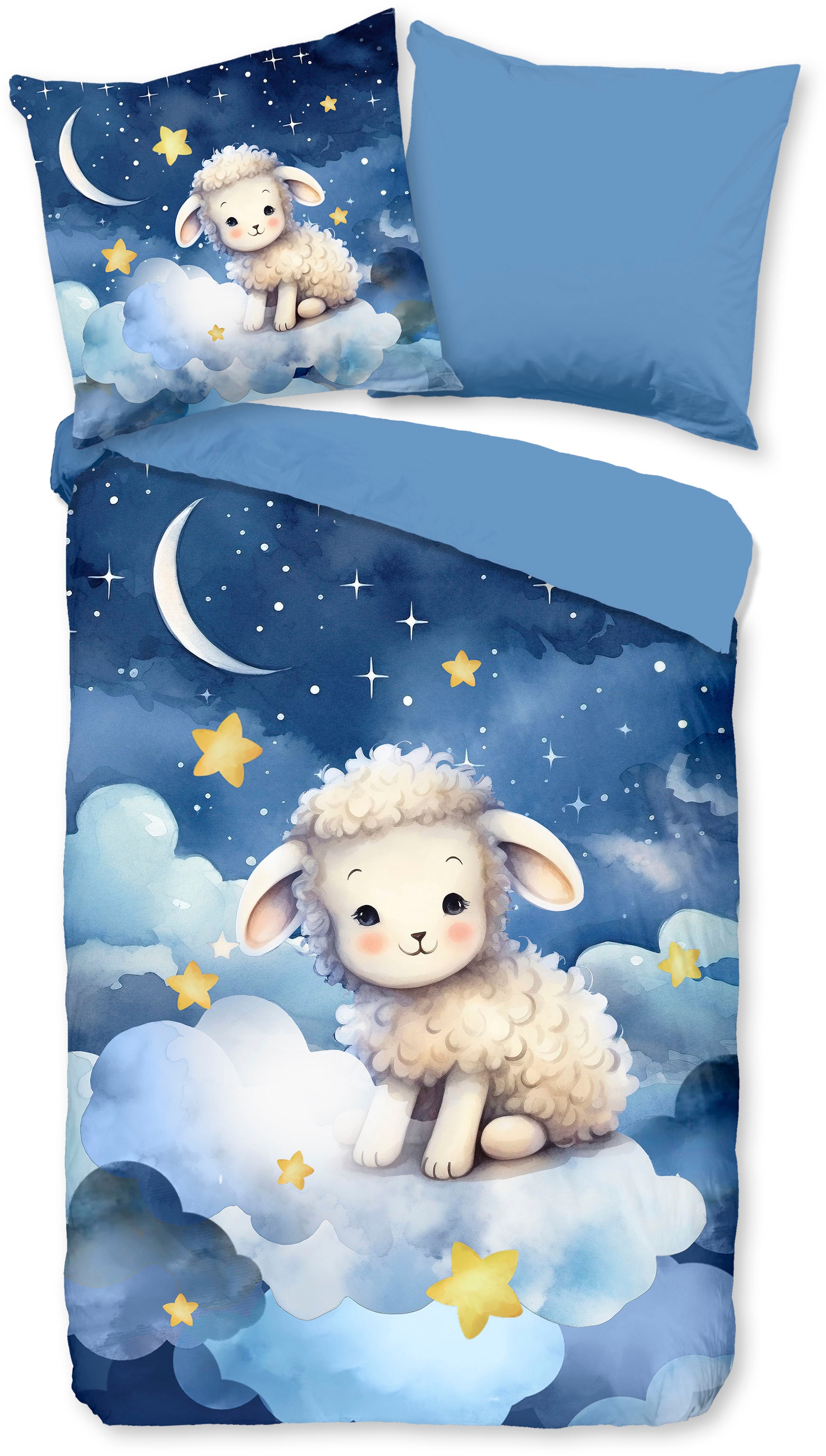 PURE luxury collection Kinderbettwäsche »Sheepy«, Mikrofaser, 135x200, 2 Te günstig online kaufen