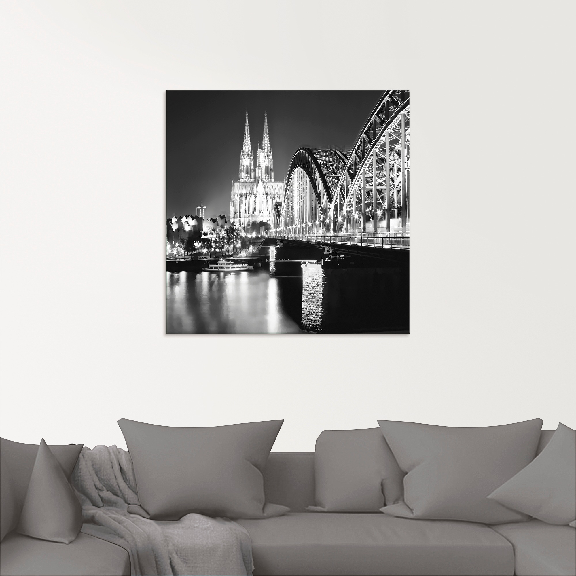 Artland Glasbild »Köln Skyline Abstrakte Collage 19« Brücken 1 Stk. tlg. in günstig online kaufen