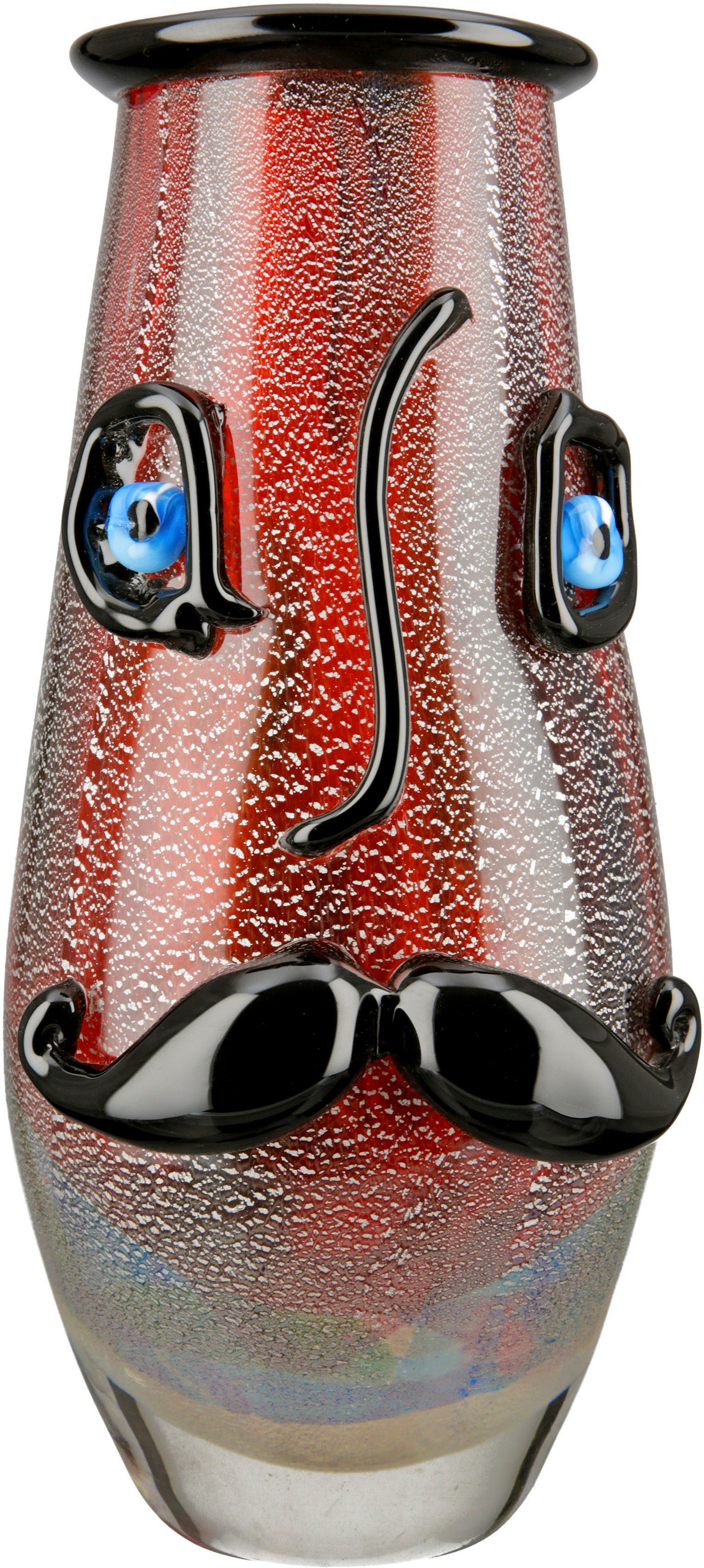 CASABLANCA BY GILDE Tischvase »Beard« dekorative Vase aus Glas, Blumenvase rot