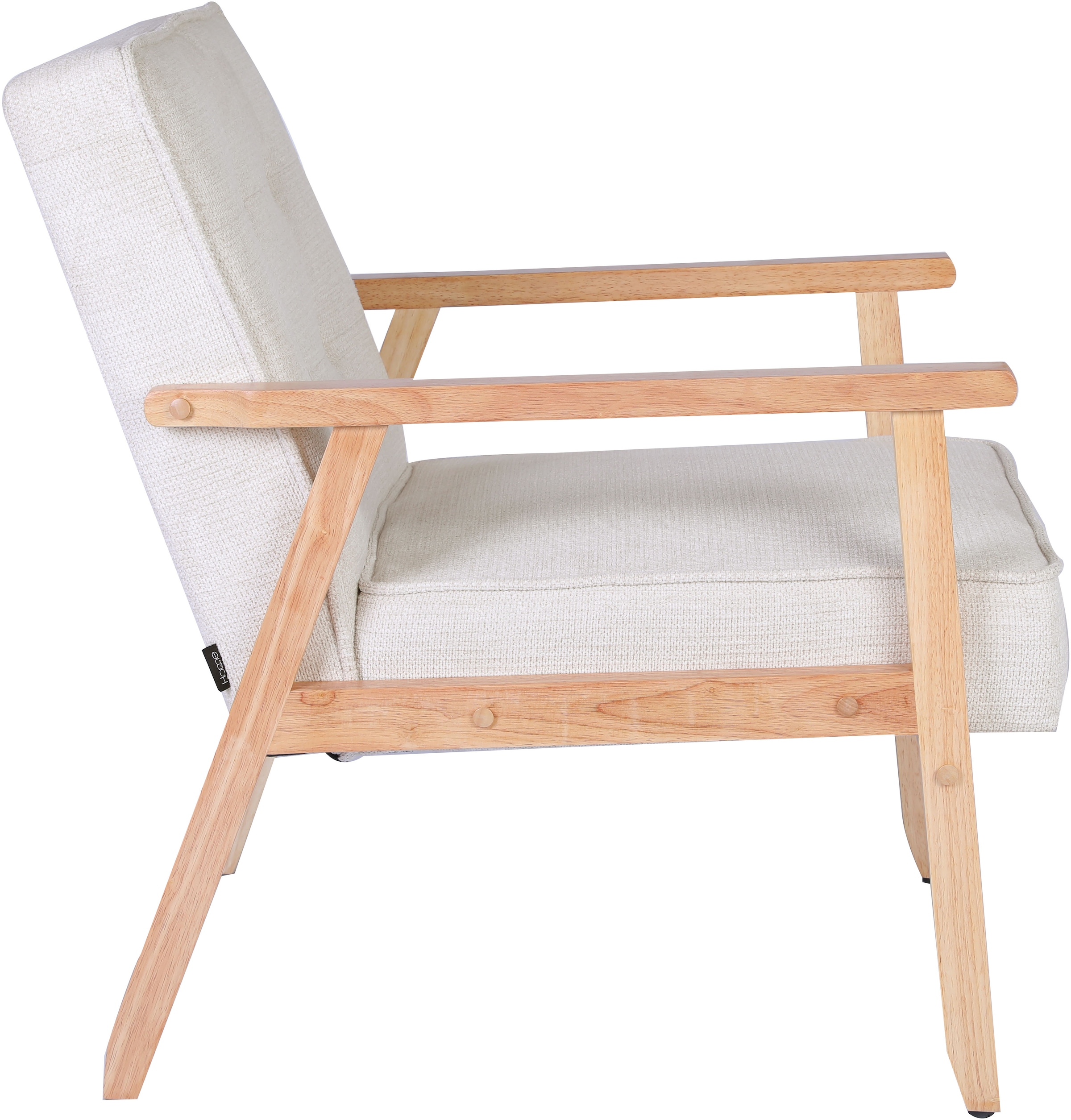 Home affaire Loungesessel »MENONRI mit Armlehnen aus Massivholz«, Relaxsessel, Lese-Sessel, Cocktailsessel in Cord und Webstoff