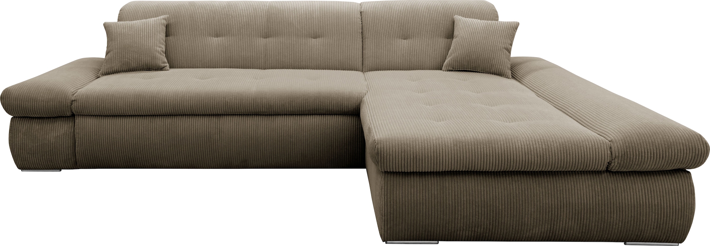 DOMO collection Ecksofa »Moric Luxus - B/T/H 300/172/80 cm, XXL-Format«, L-Form, 140kg Belastung/Sitz, in Cord, Chenille, Kunstleder