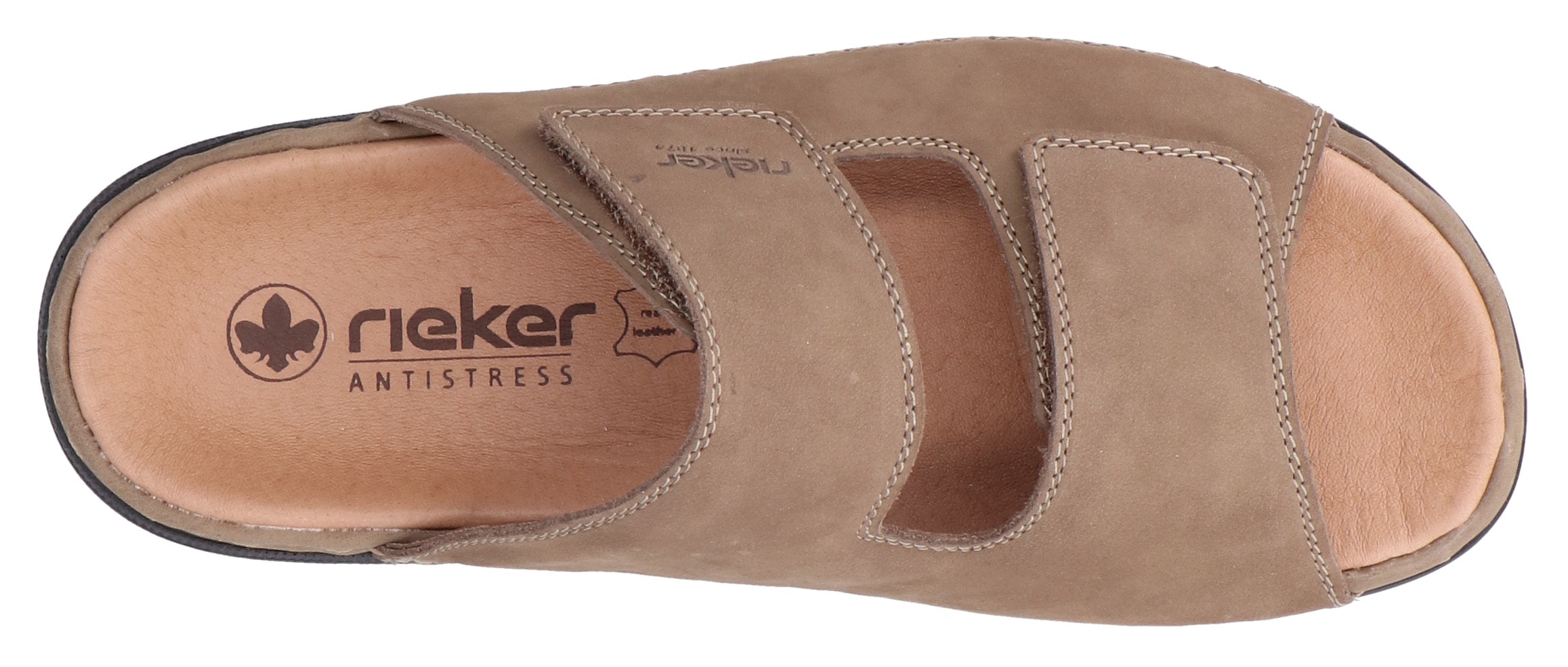 Rieker Pantolette, Sommerschuh, Schlappen, Klettschuh, mit Leder-Innensohle