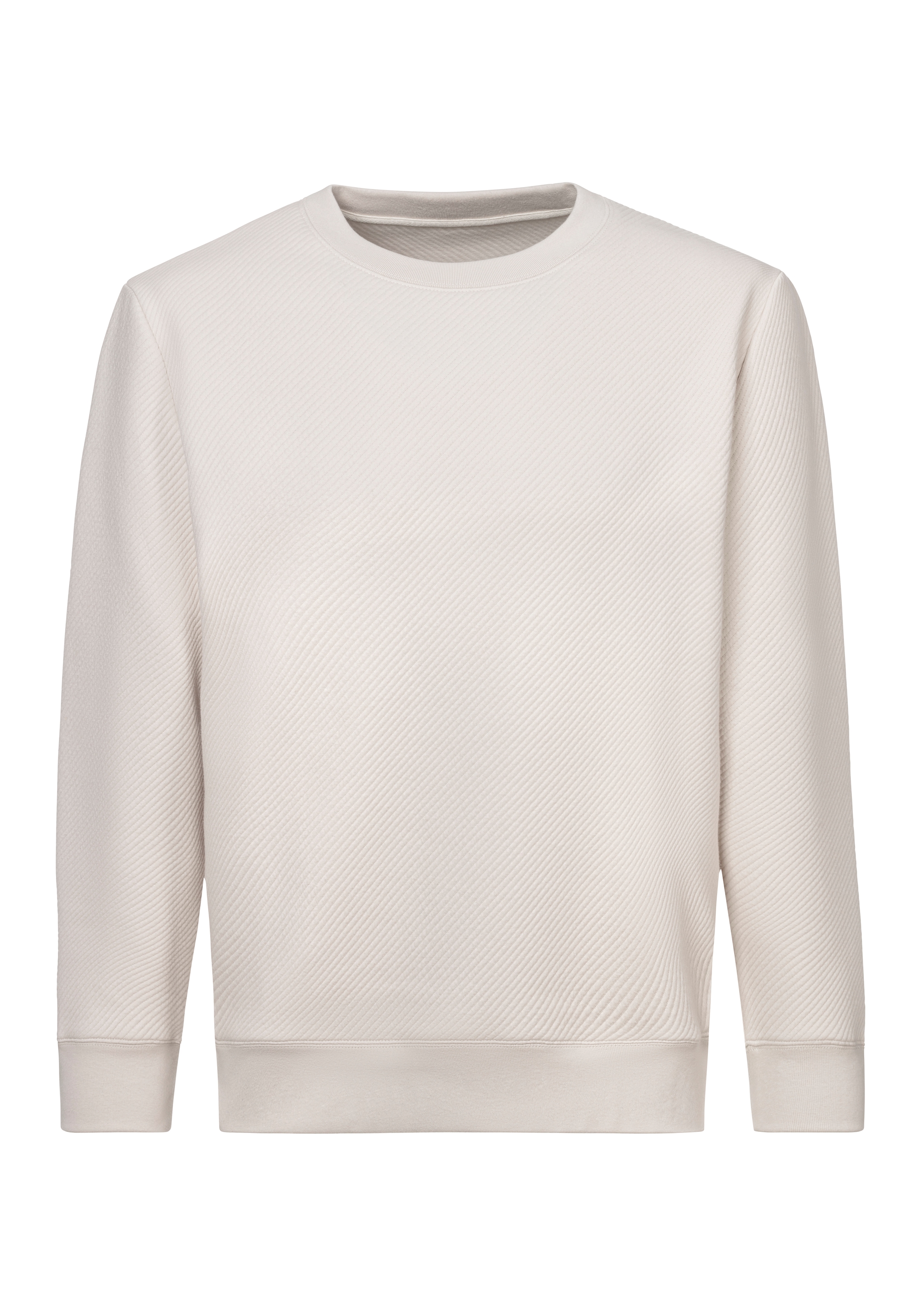 John Devin Sweatshirt, Langarm, Pullover mit Struktur, Rundhals, Baumwollmischung