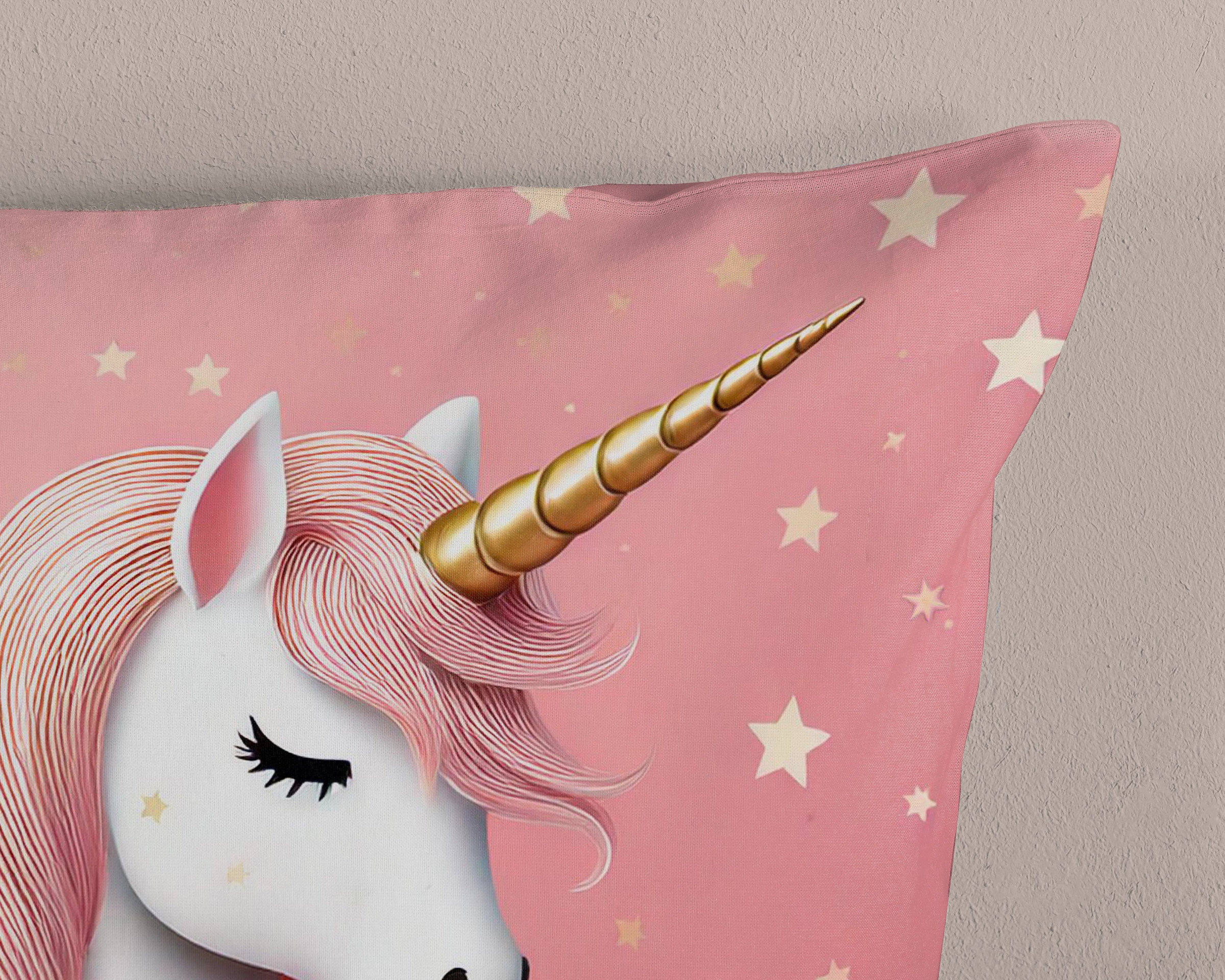 PURE luxury collection Kinderbettwäsche »Sparkles« 2 Mikrofaser, 135x200, 2 Teilig, Wendeoptik, Mädchen, Einhorn, Rosa