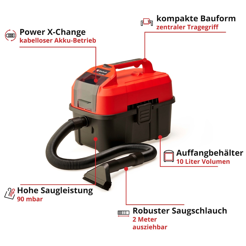 Einhell Nass-Trocken-Akkusauger »TE-VC 18/10 Li-Solo«