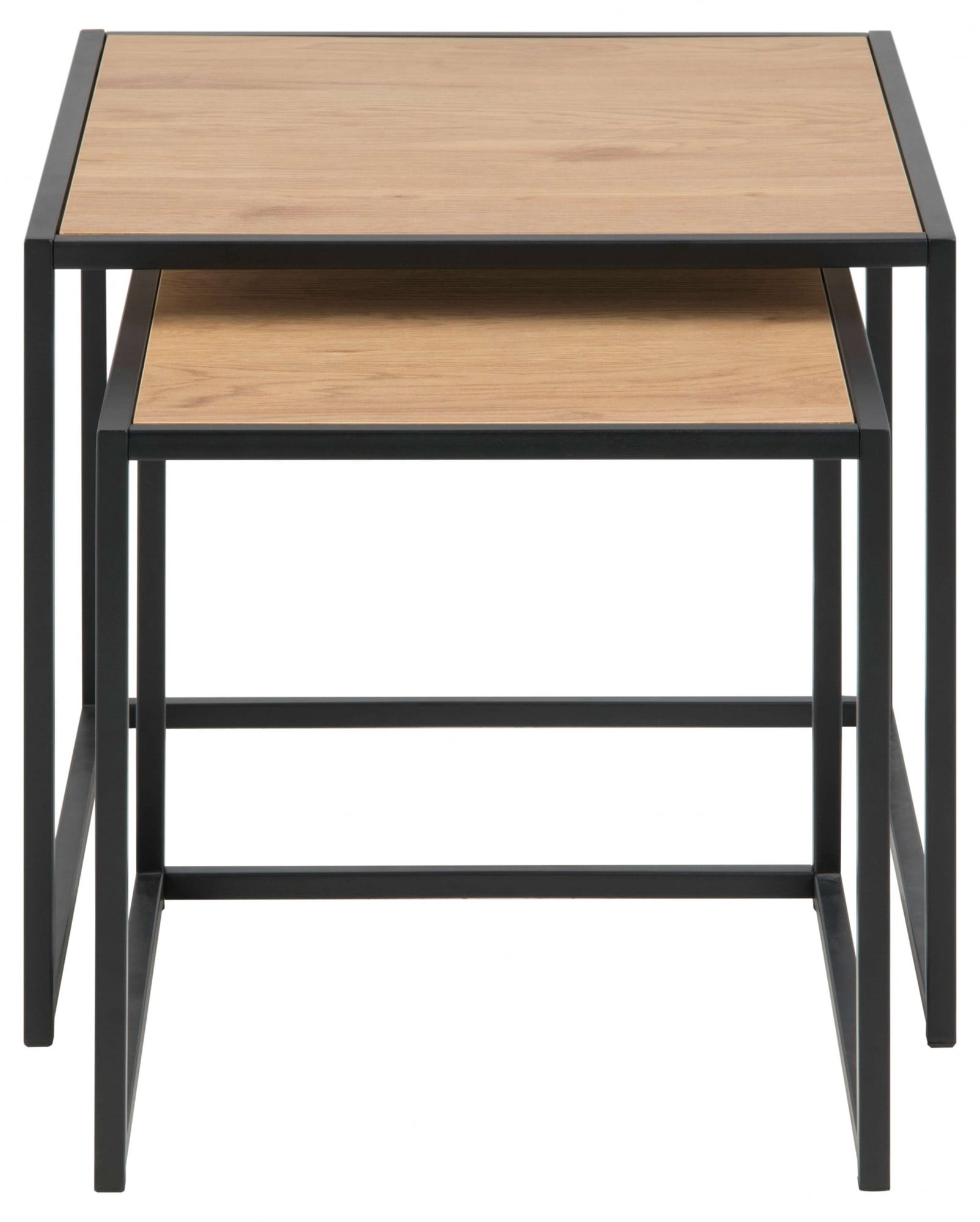 ACTONA GROUP Couchtisch »Seaford, TOPSELLER!«, (Beistelltisch, Sofatisch), Couchtisch-Set, Wildeiche-Optik, Gestell aus Stahl, Satz mit 2 Teilen