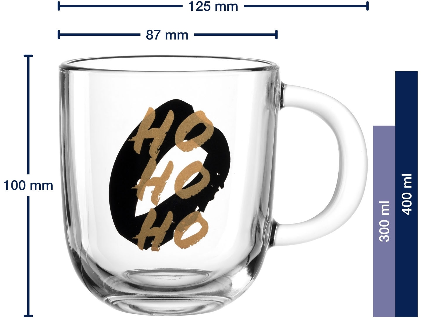LEONARDO Tasse »SILENZIO mit Spruch«, (1 tlg.), -HOHOHO-, 400ml