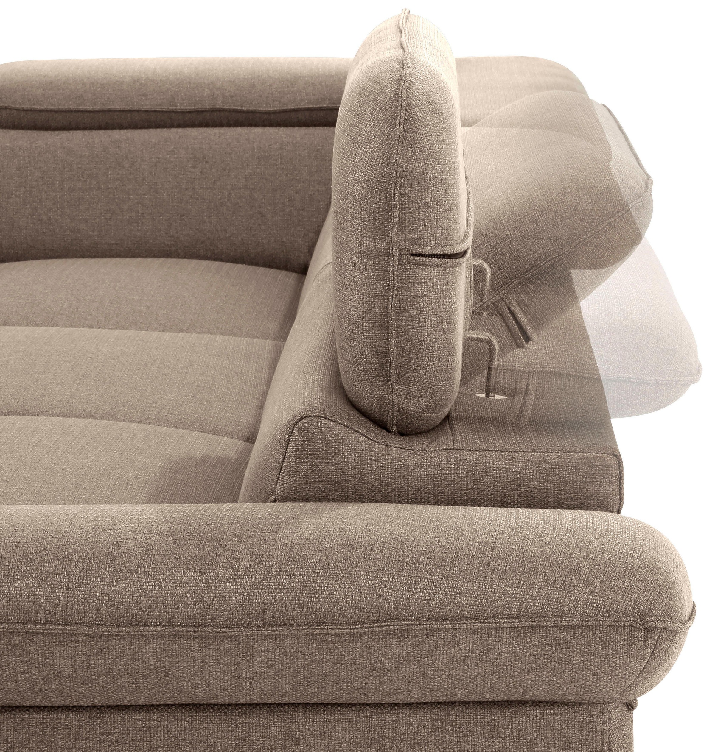 Home affaire Ecksofa »Pilot L-Form«, mit Kopfteilverstellung, wahlweise mit Bettfunktion & Bettkasten