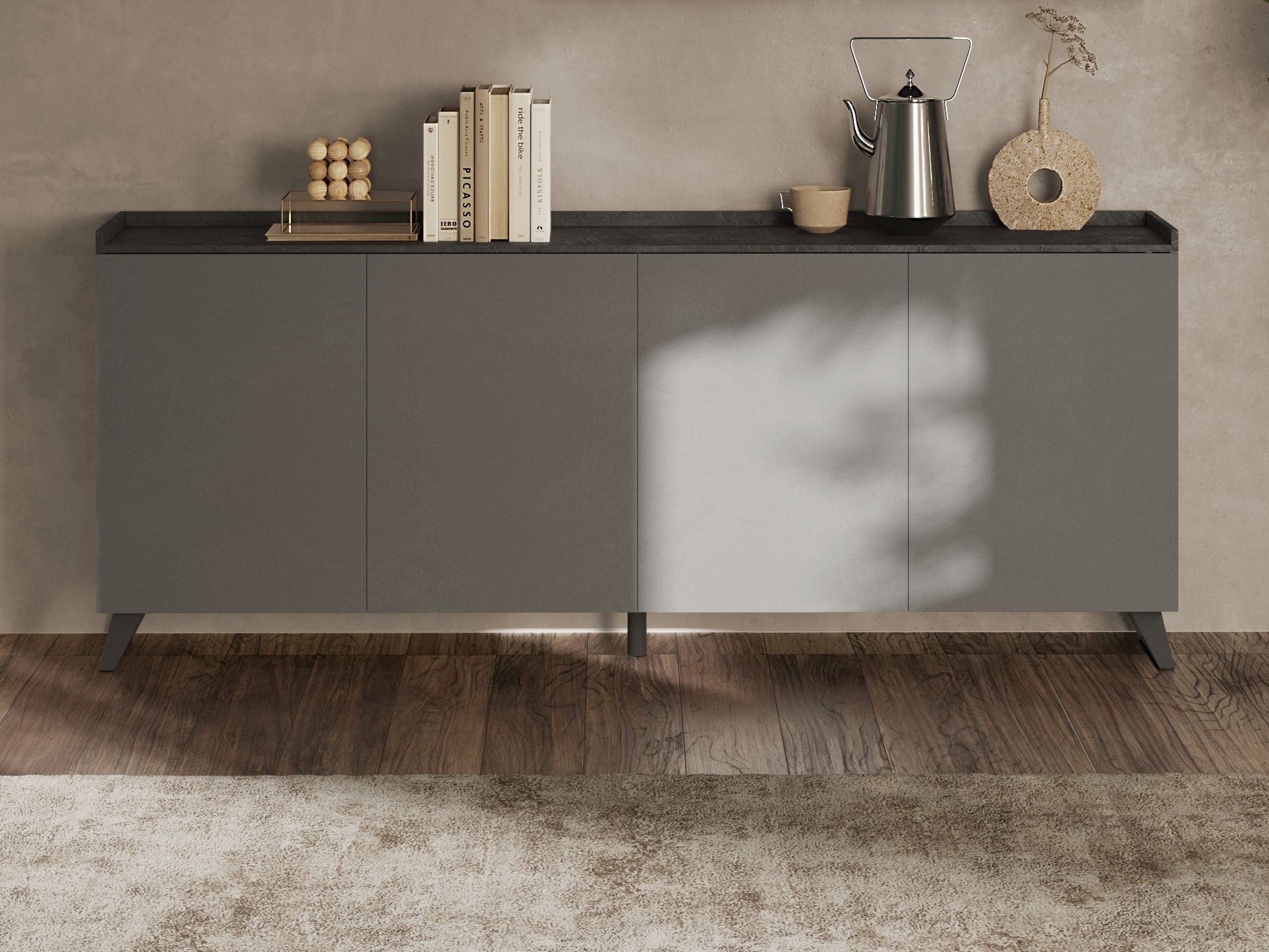 INOSIGN Sideboard »Tray, Breite 241, Kommode mit 4 Türen«, "Tablet", Push-to-open Funktion