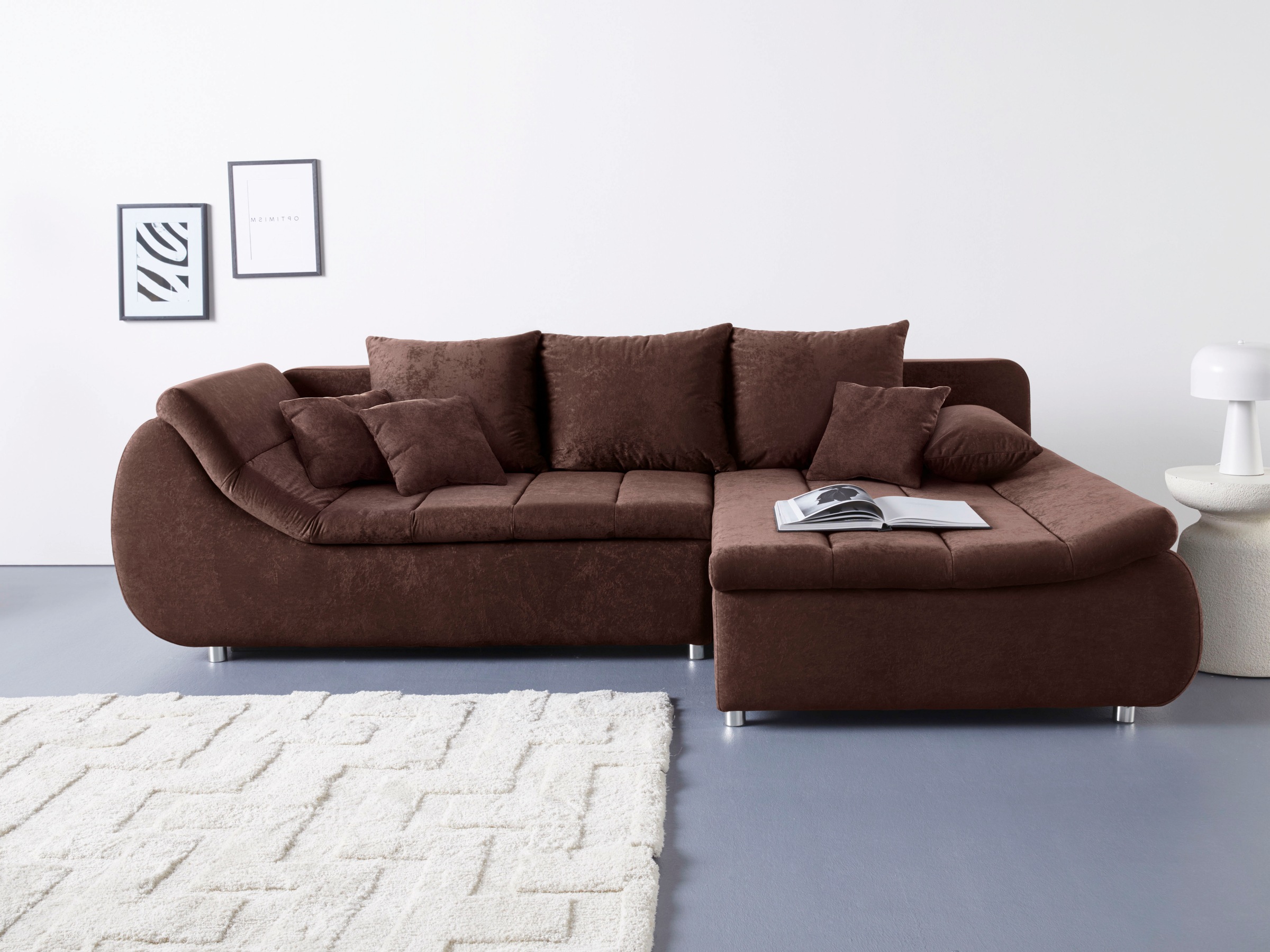 Home affaire Ecksofa »Imola, elegant und modern, aktuelle Steppung im Sitz, günstig online kaufen