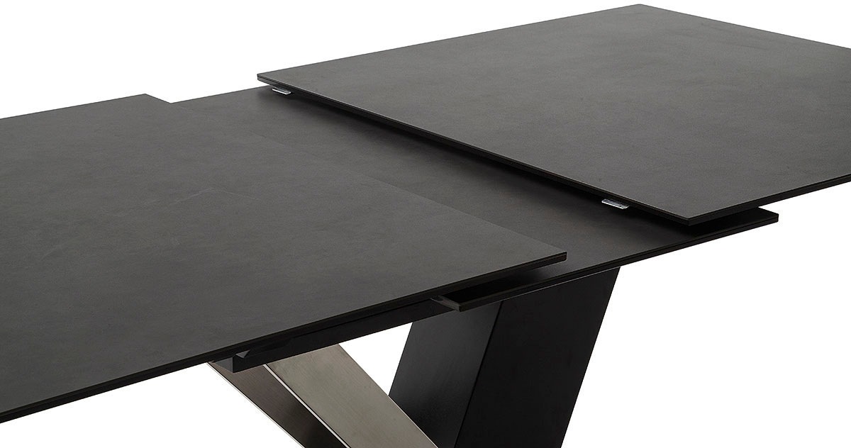 MCA furniture Esstisch »MASSARO Tisch mit Säule 160-210 cm«, (Einzelstück), Keramik, Metall, Synchronauszug, ausziehbar, 6-8 Pers.