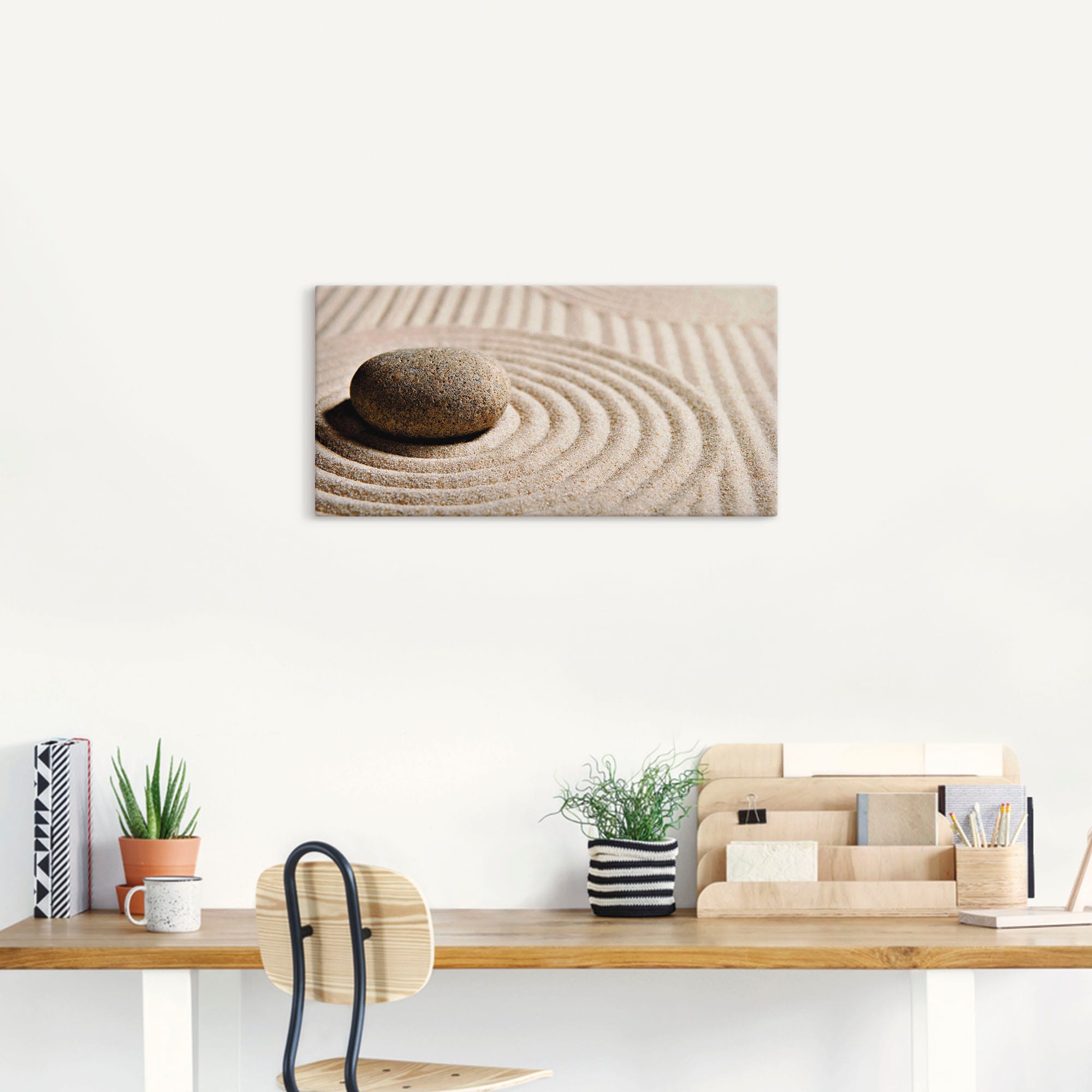 Artland Leinwandbild »Mini Zen Garten - Sand« Zen 1 Stk. tlg. auf Holzrahmen gespannt