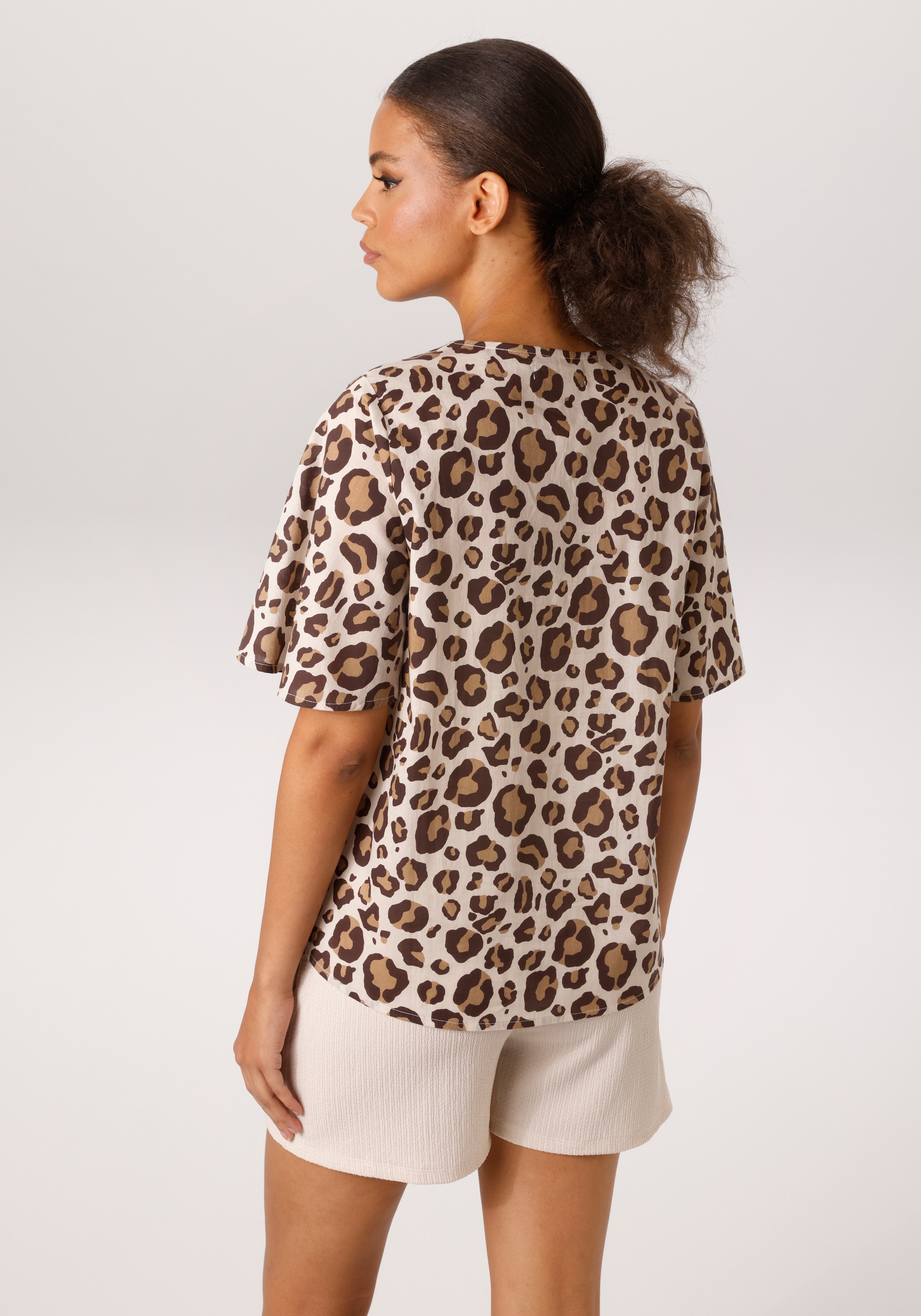 Aniston CASUAL Schlupfbluse im farbharmonischen Leoprint - jedes Teil ein Unikat - NEUE KOLLEKTION