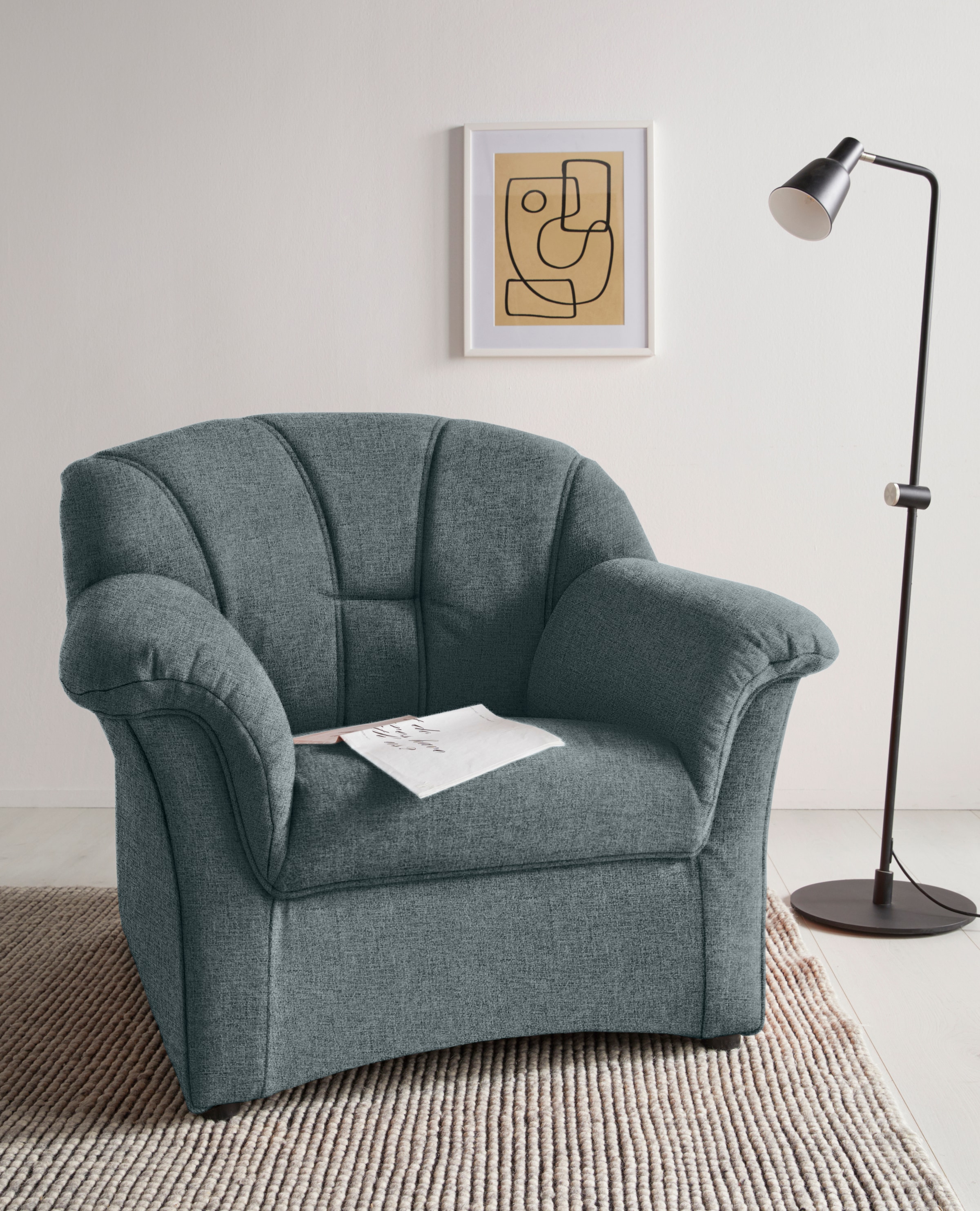 DOMO collection Sessel »Papenburg zeitlose Rückensteppung, elegante Armlehn günstig online kaufen