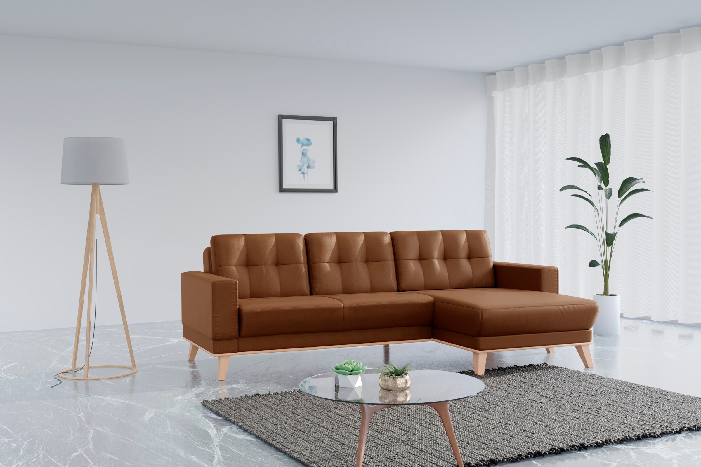 sit&more Ecksofa »Lavida L-Form«, wahlweise mit Kippfunktion und Bettkasten