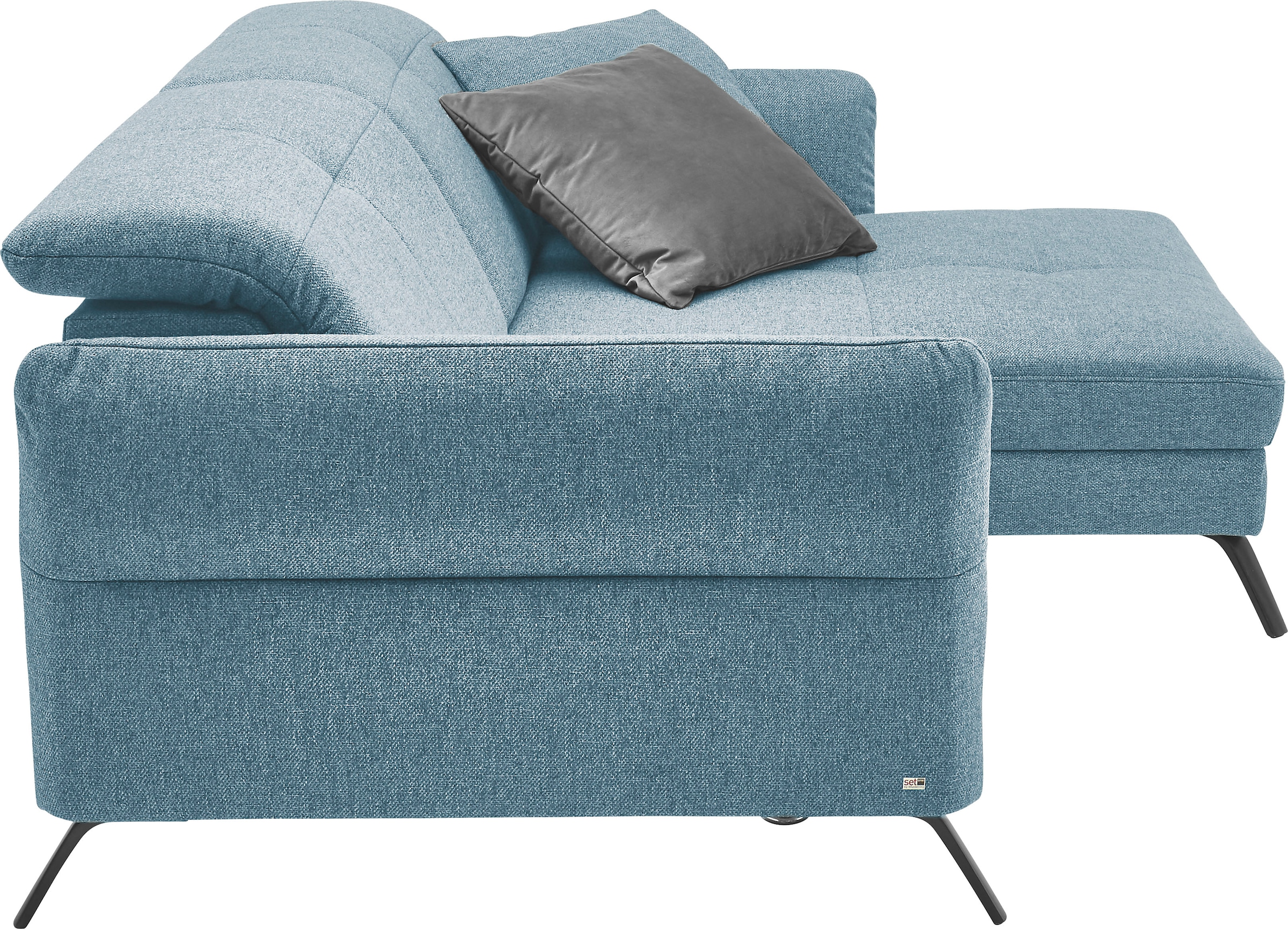 set one by Musterring Ecksofa »SO 4400 V«, wahlweise mit motorischer Bettfunktion & Kopfverstellung, Fuß schwarz